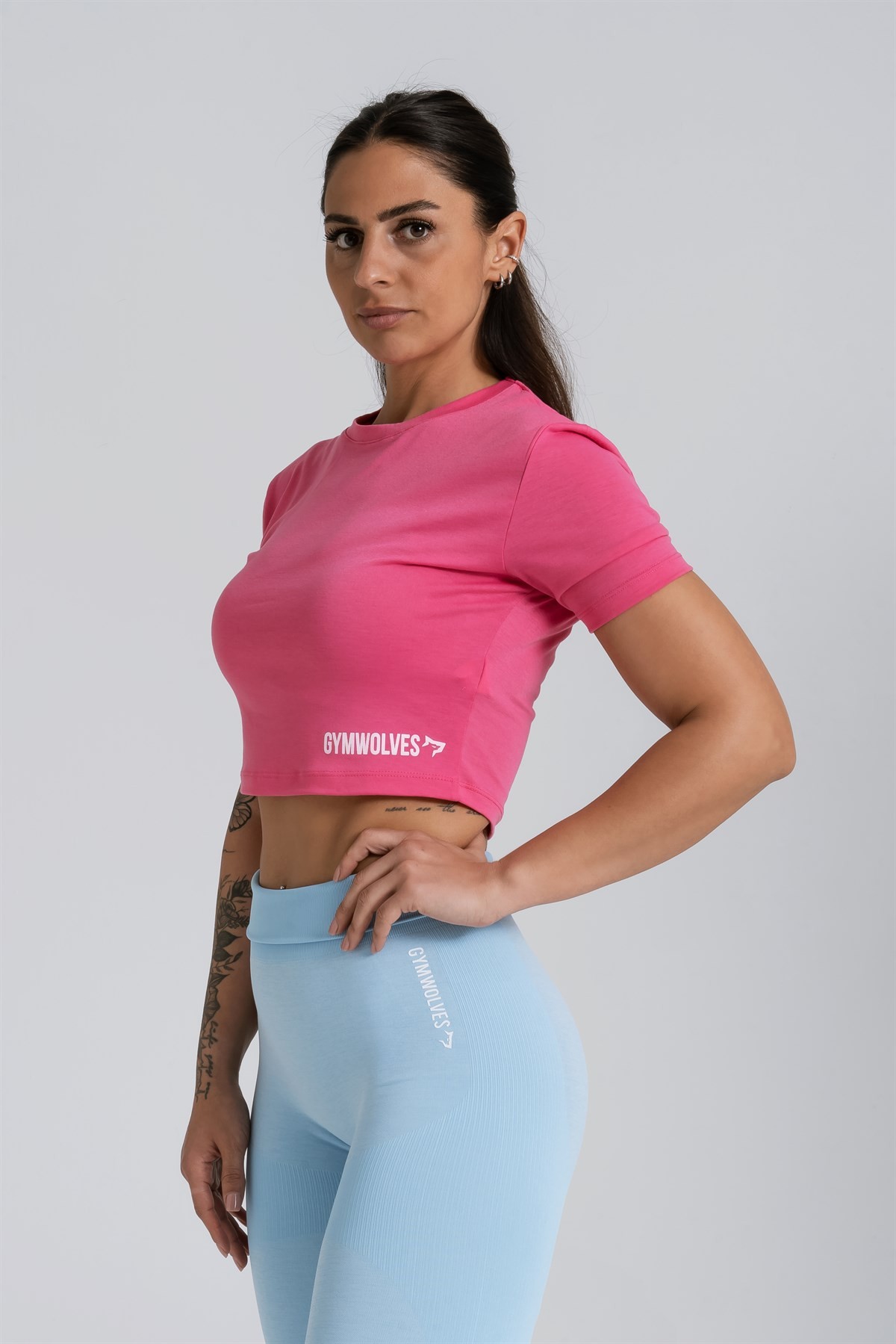 Gymwolves Kadın Body Crop Tops | Fuşya | Cotton Serisi |