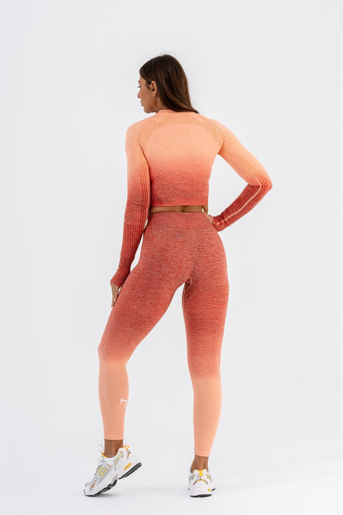 Gymwolves Dikişsiz Spor Tayt | Kırmızı | Seamles Leggings | Ombre Serisi |