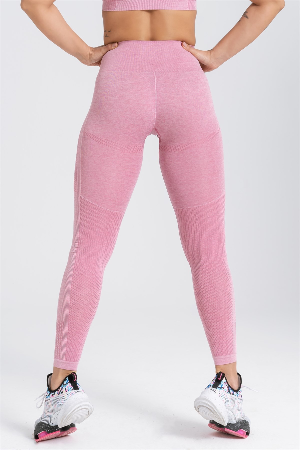 Gymwolves Dikişsiz Spor Tayt | Seamles Leggings | Pembe | Enerji Serisi |