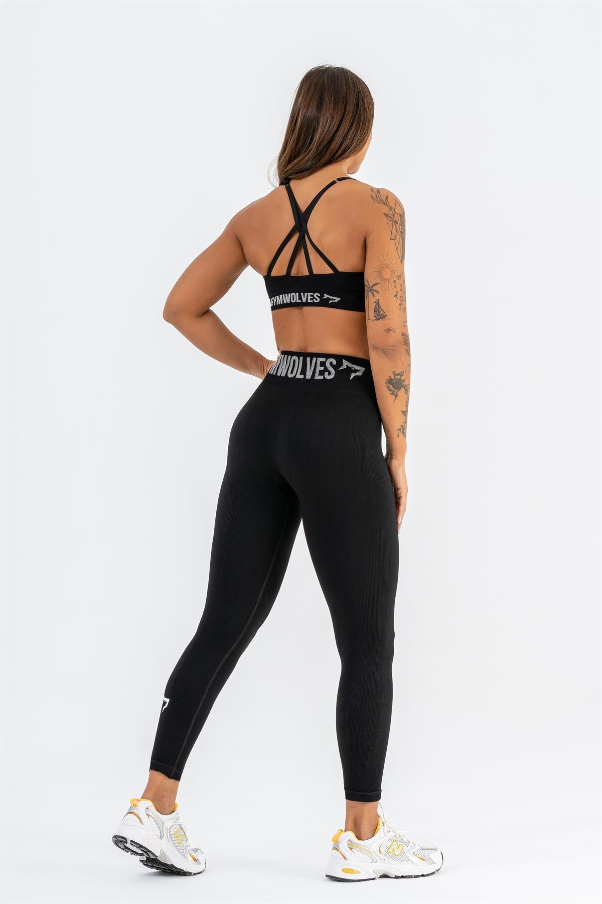 Gymwolves Dikişsiz Spor Sütyeni | Siyah | Seamles Bras | İnce Fitilli Model |