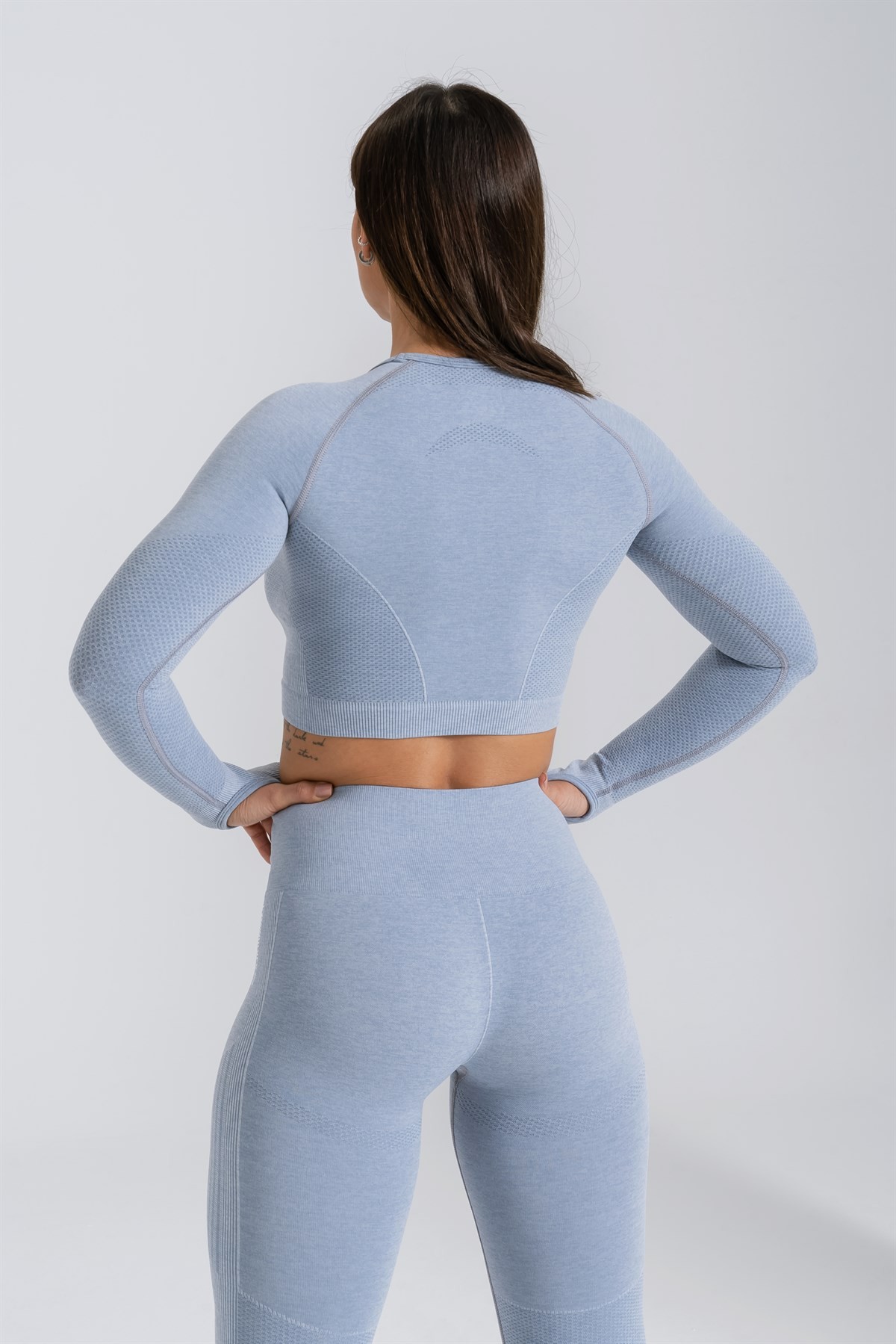Gymwolves Dikişsiz Spor Tayt | Seamles Leggings | Light Blue | Enerji Serisi |