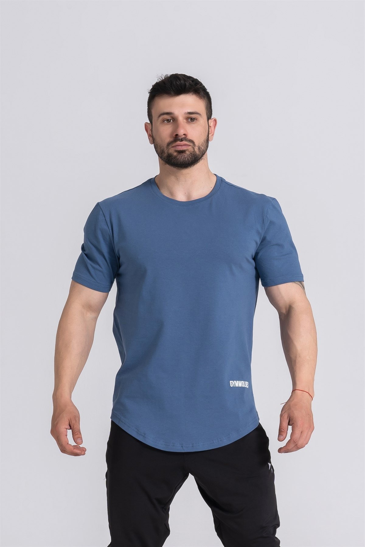 Gymwolves Erkek Spor T-Shirt | T-shirt | Workout Tanktop | İndigo | Never Give Up |