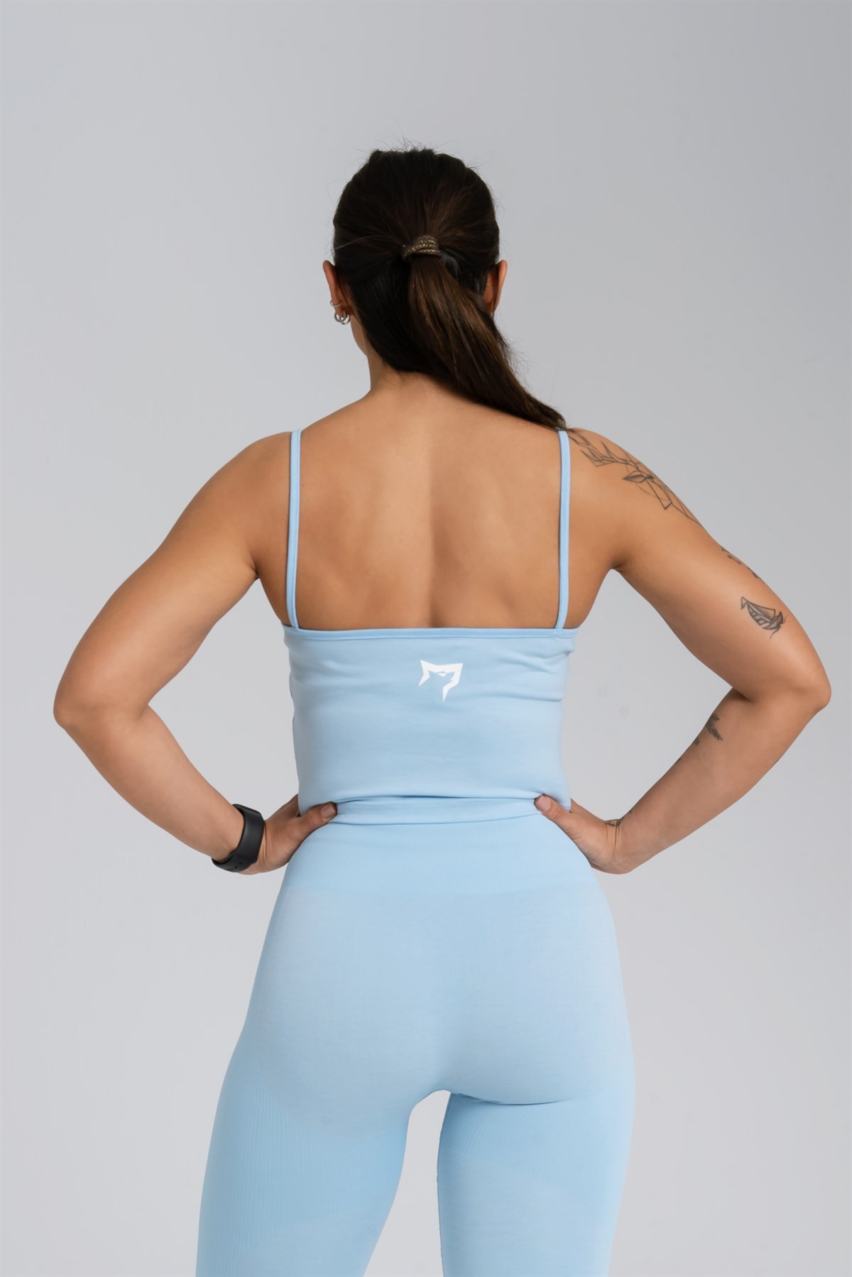 Gymwolves Askılı Body Crop Tops | Açık Mavi | Cotton Serisi |