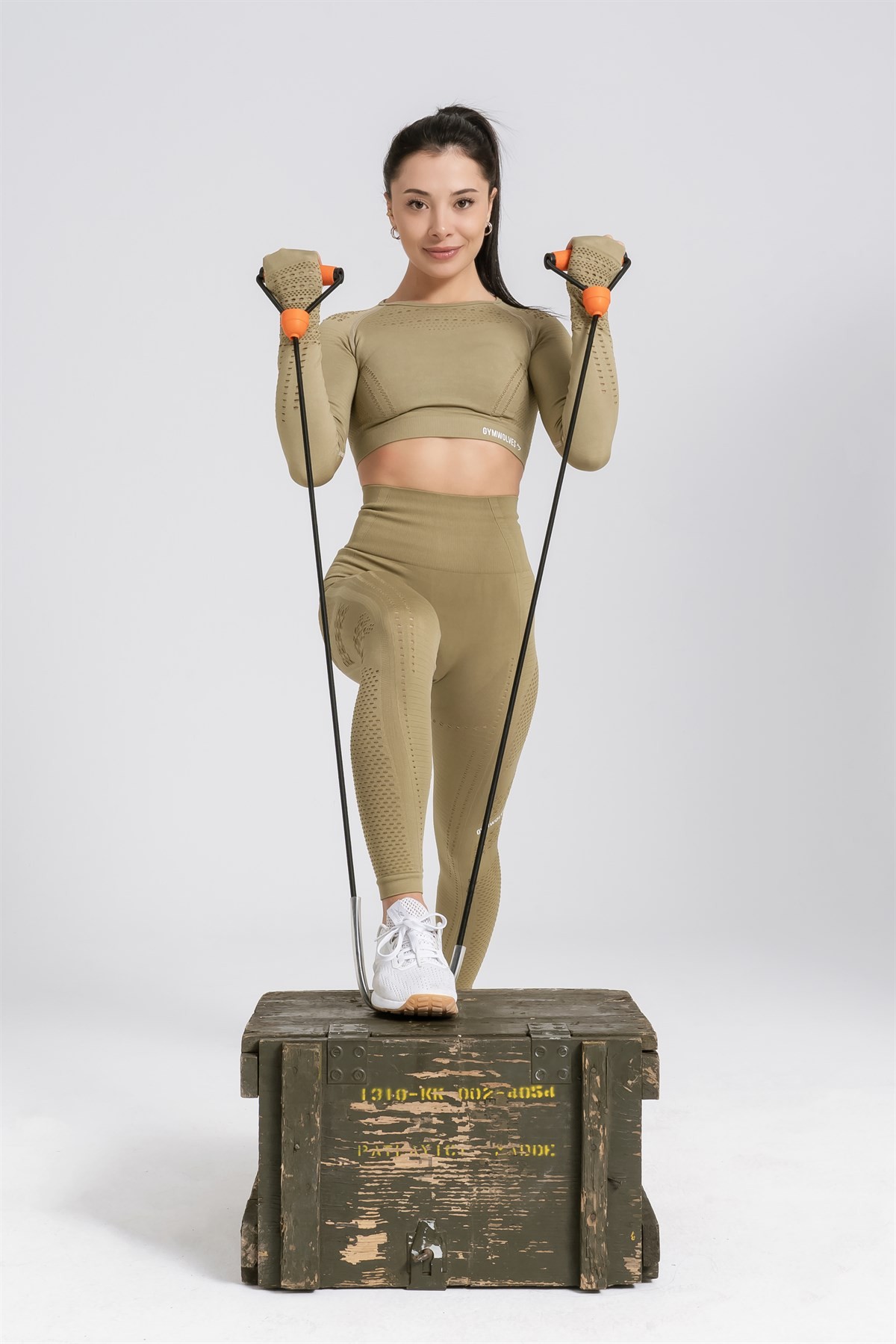 Gymwolves Dikişsiz Spor Tayt | Seamles Leggings | Yeşil | Aktive Power Serisi |