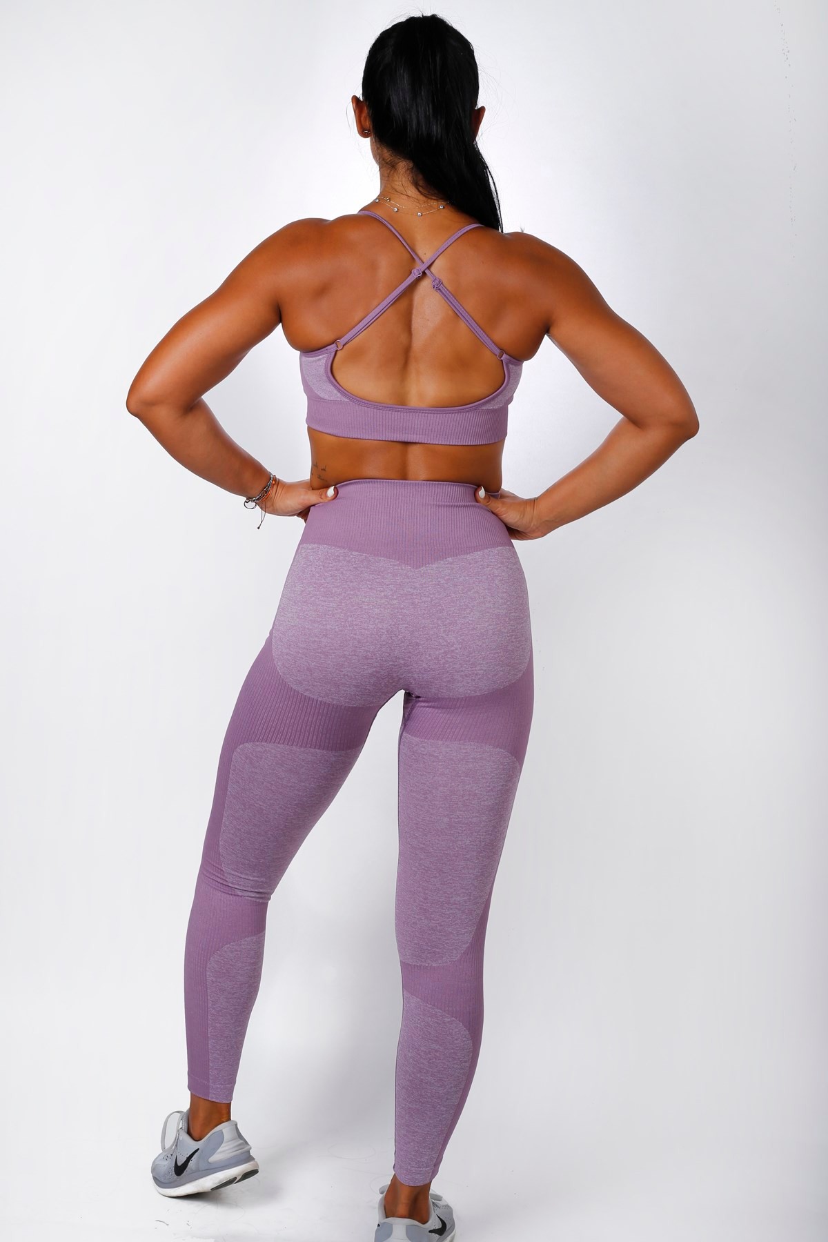 Gymwolves Dikişsiz Spor Tayt | Seamles Leggings | Mor | Strong Serisi |