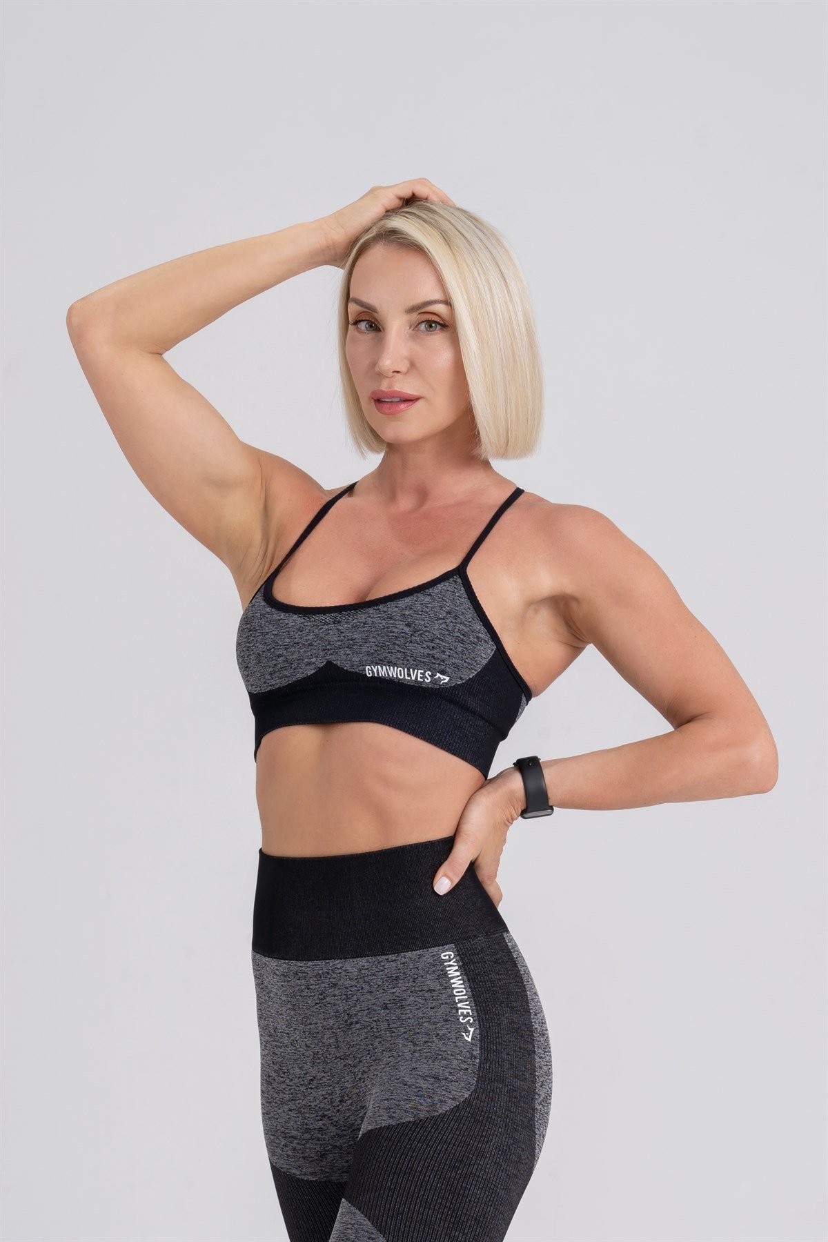 Gymwolves Dikişsiz Spor Sütyeni | Seamles Bras | Siyah | Strong Serisi |