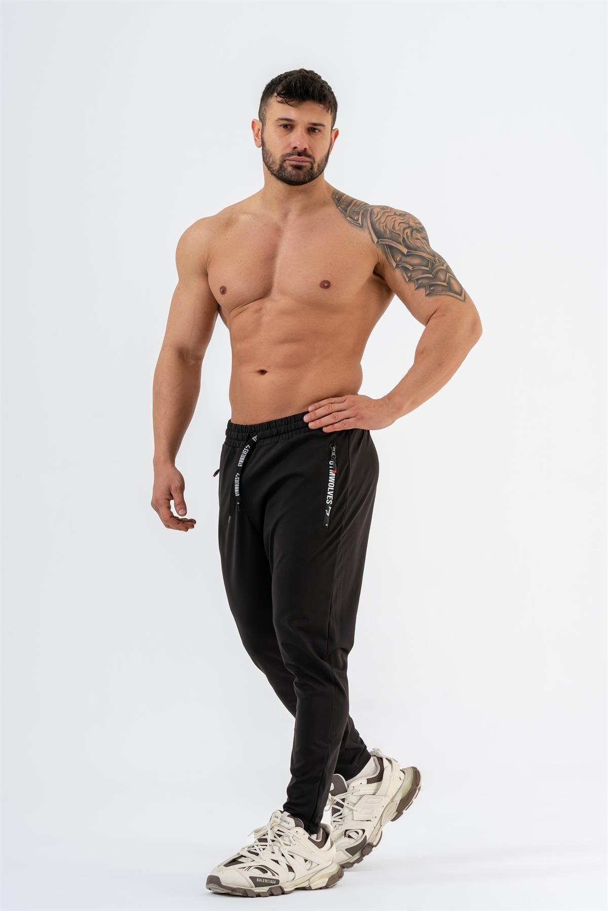 Gymwolves Erkek Spor Eşofmanı | Siyah | Workout Pant |