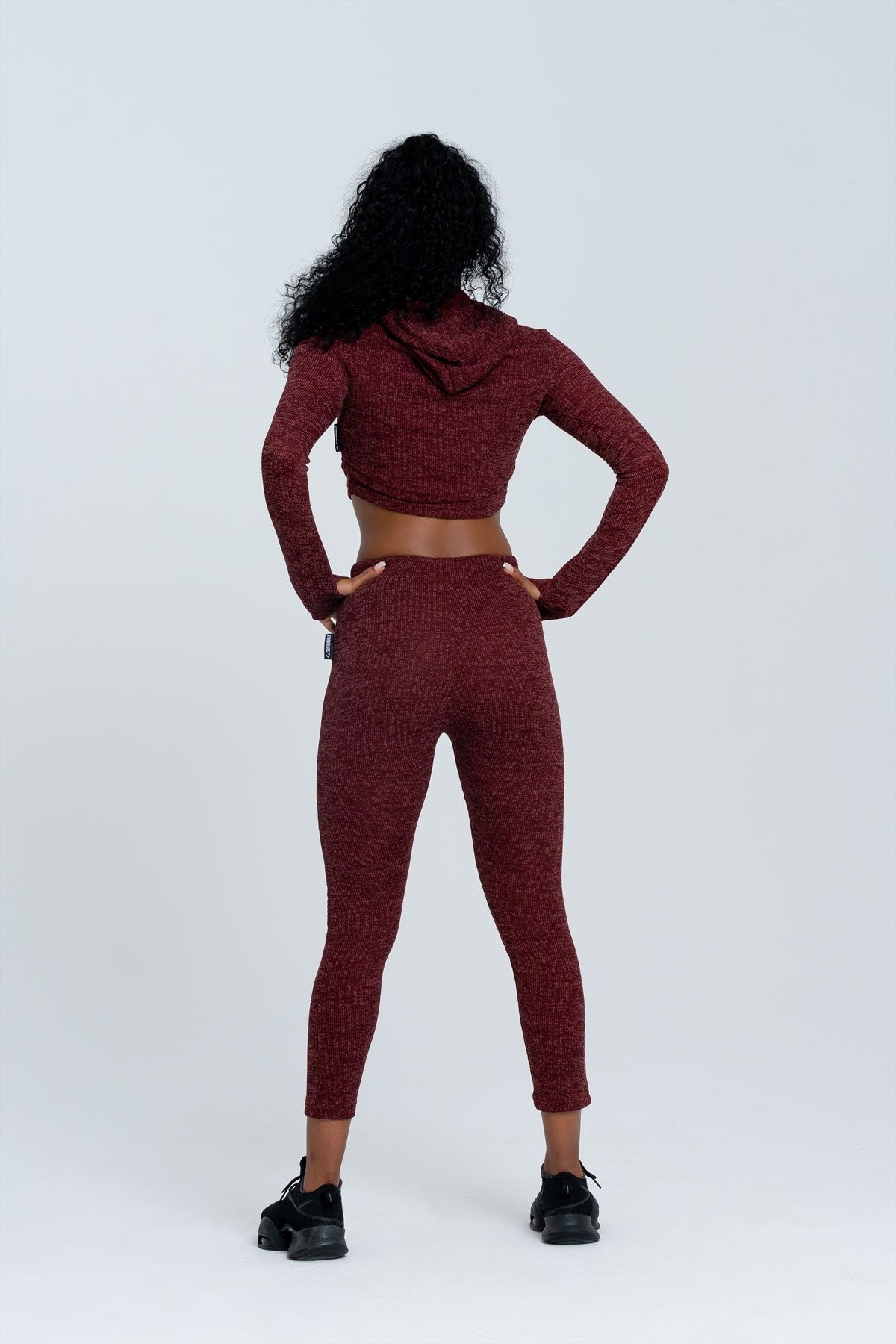 Gymwolves Kadın Eşofman Takımı 3 lü Set | Kırmızı | Bra | Hoodie | Bottom |