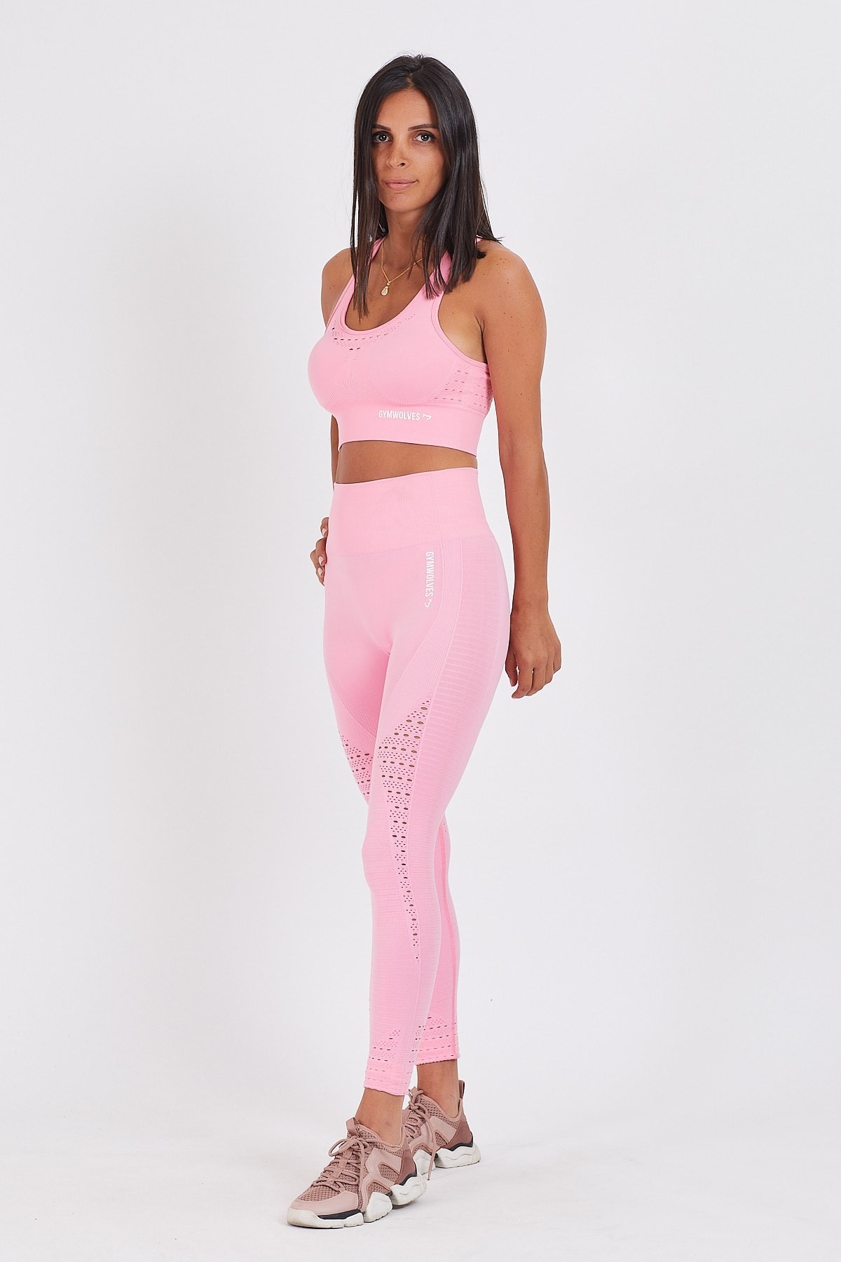 Gymwolves Dikişsiz Spor Tayt | Seamles Leggings | Pembe | Motive Serisi |