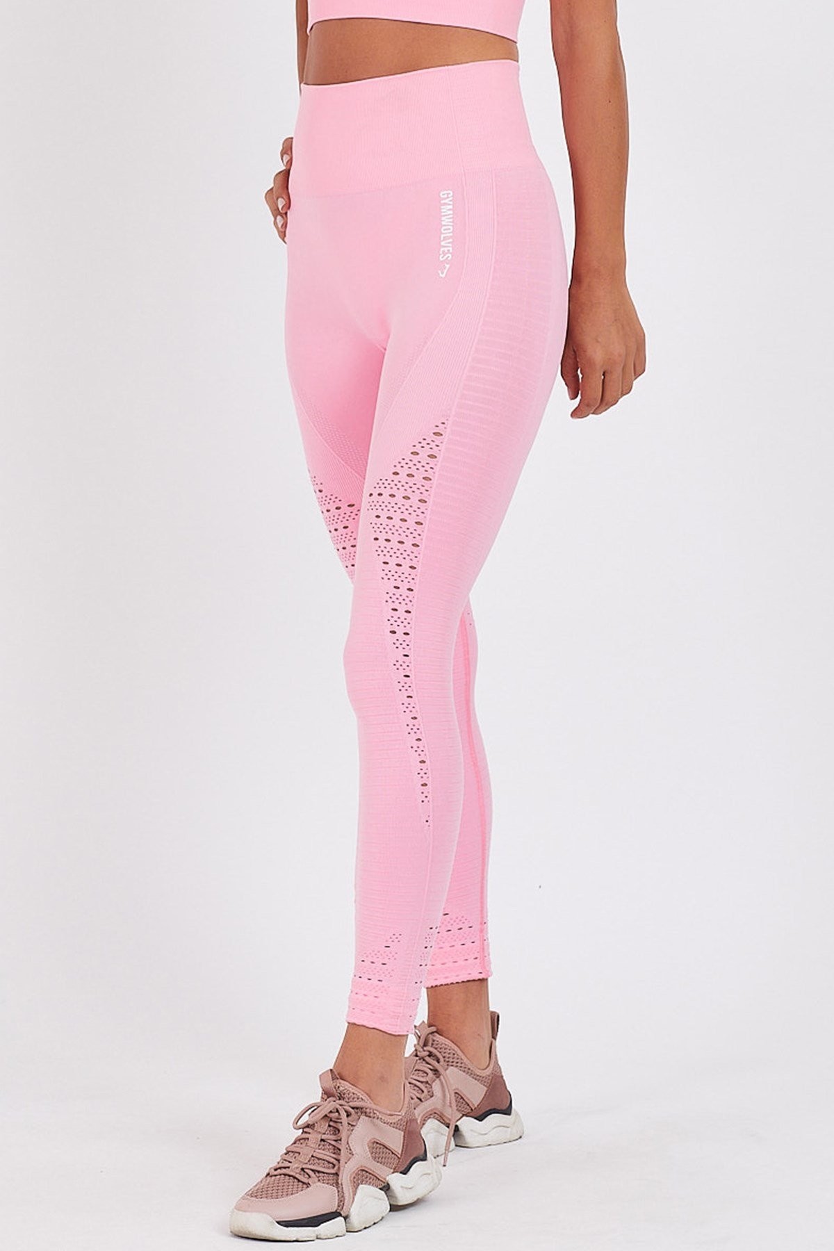 Gymwolves Dikişsiz Spor Tayt | Seamles Leggings | Pembe | Motive Serisi |