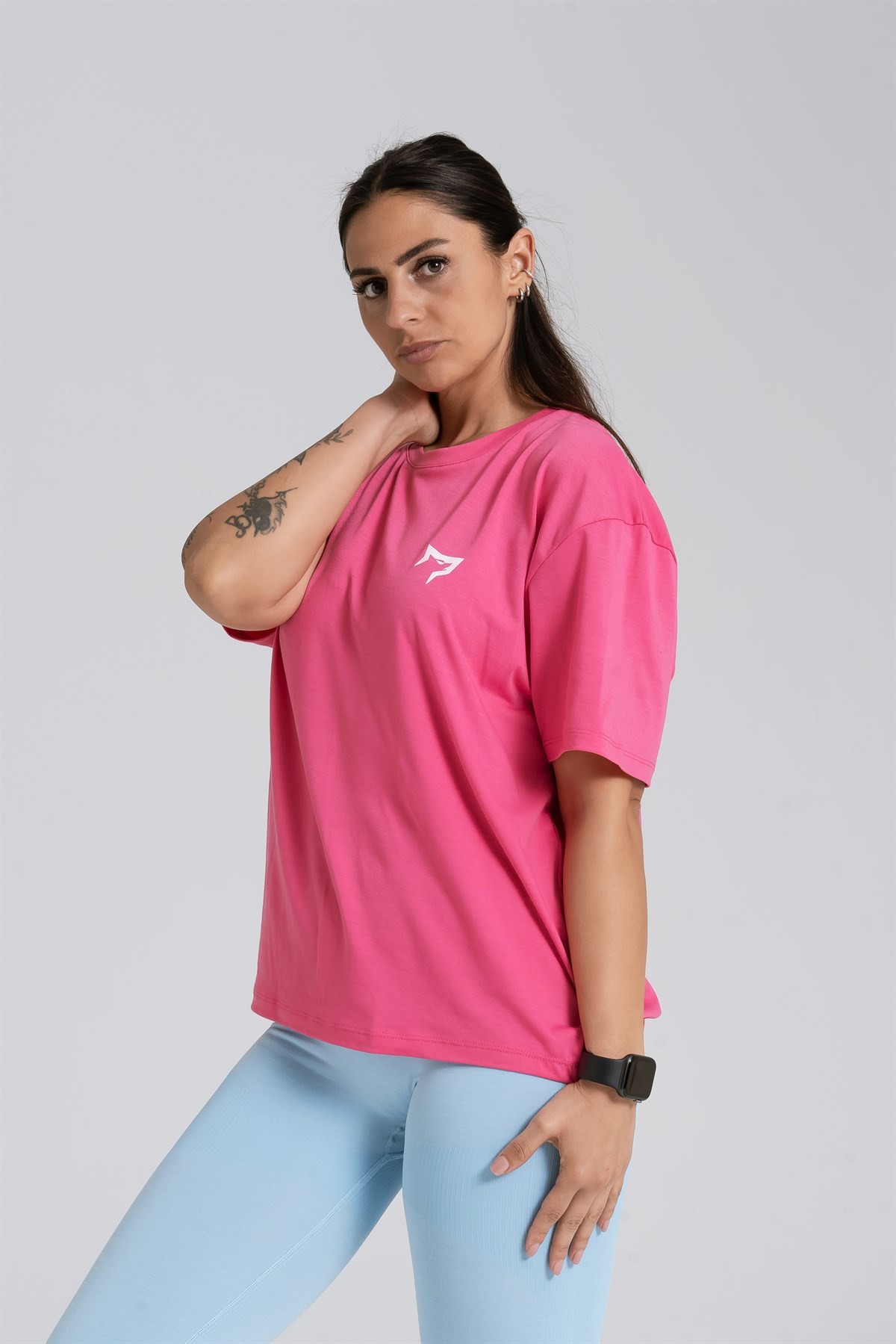Gymwolves Oversize Kadın T-Shirt | Fuşya | Cotton Serisi |