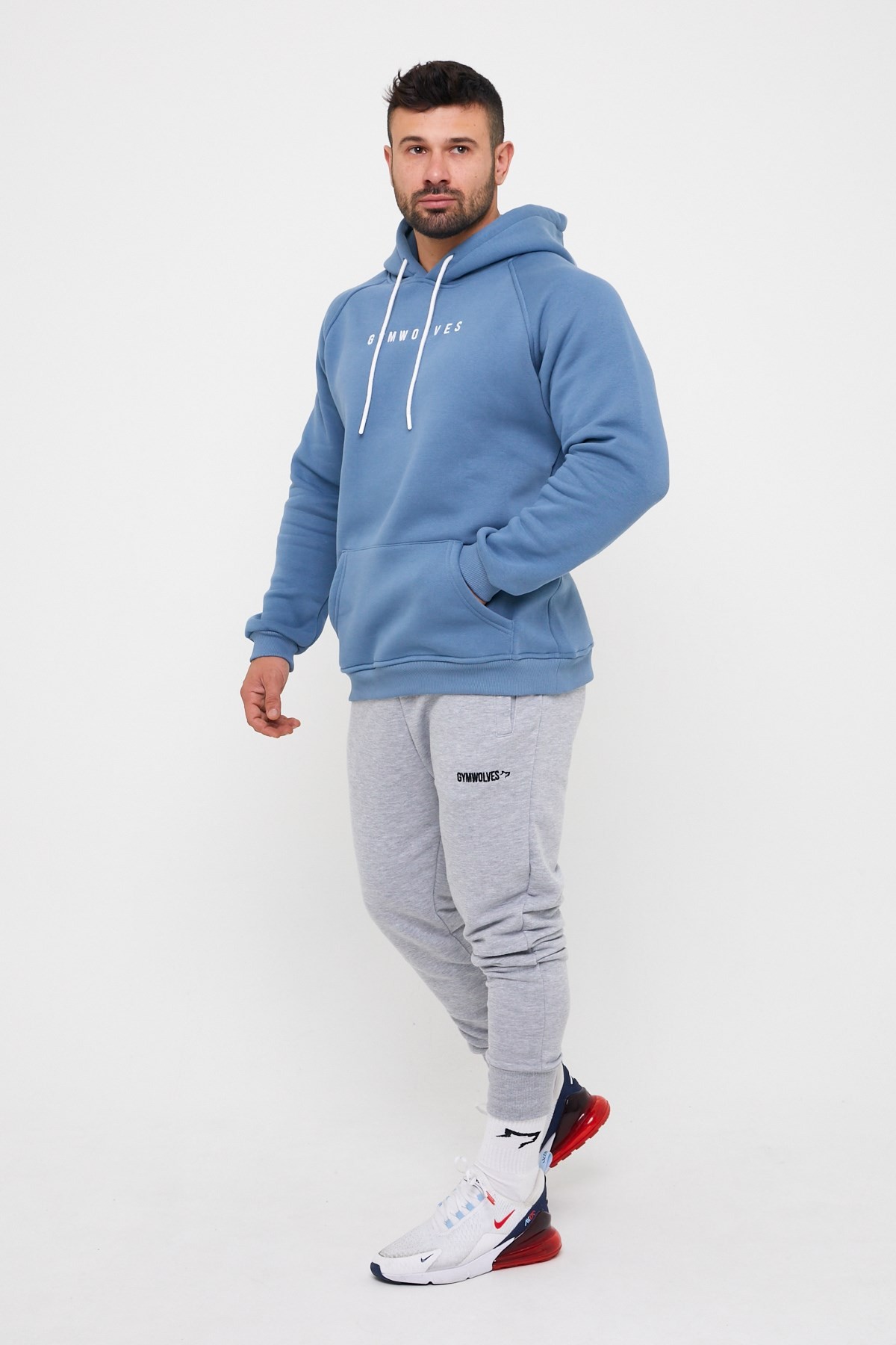 Gymwolves Erkek Spor Eşofmanı | Gri | Workout Pants |