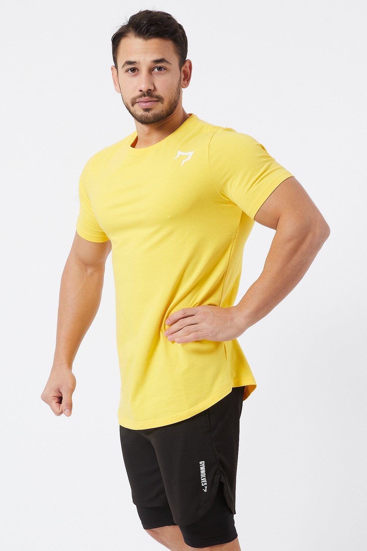 Gymwolves  Erkek Spor T-Shirt  | Sarı | Workout Tanktop |