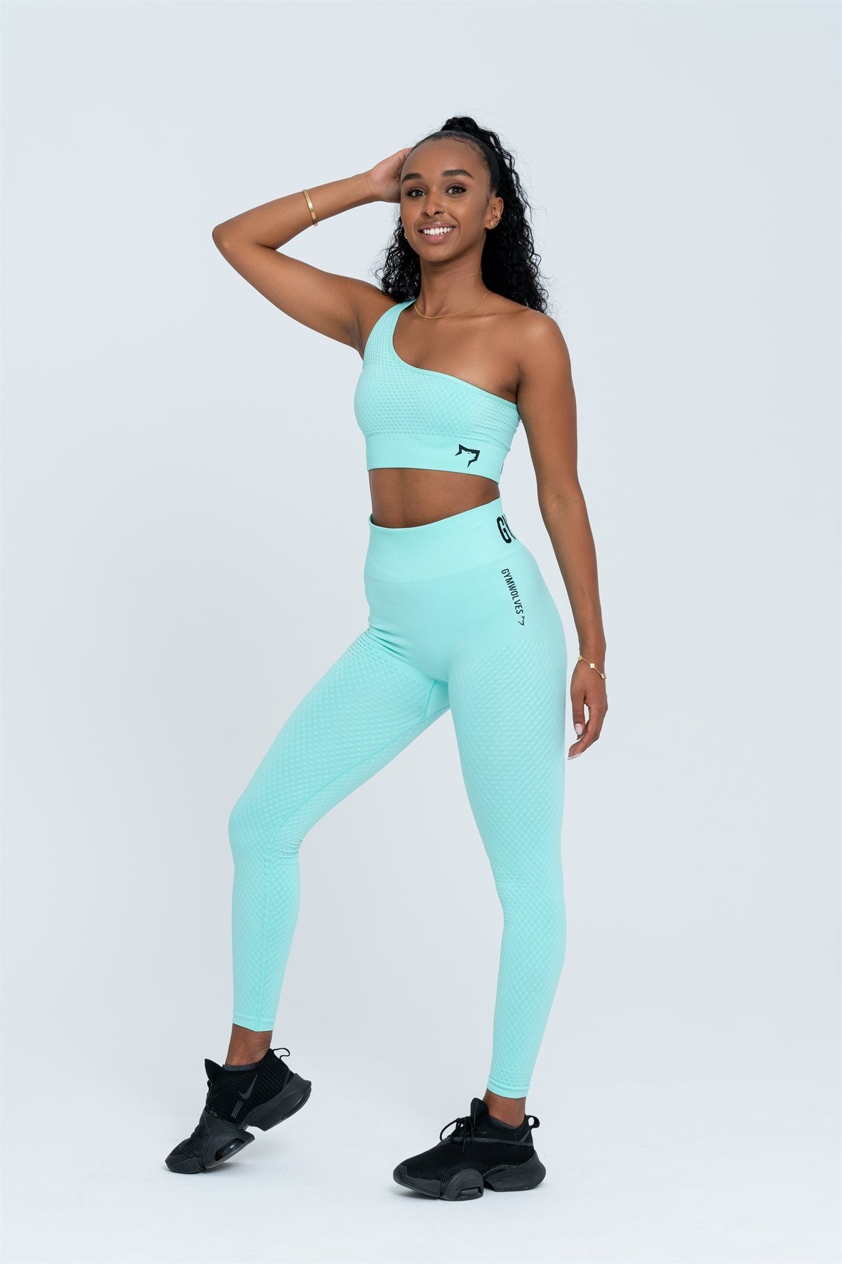 Gymwolves Dikişsiz Spor Tayt | Su Yeşili | Seamles Leggings |