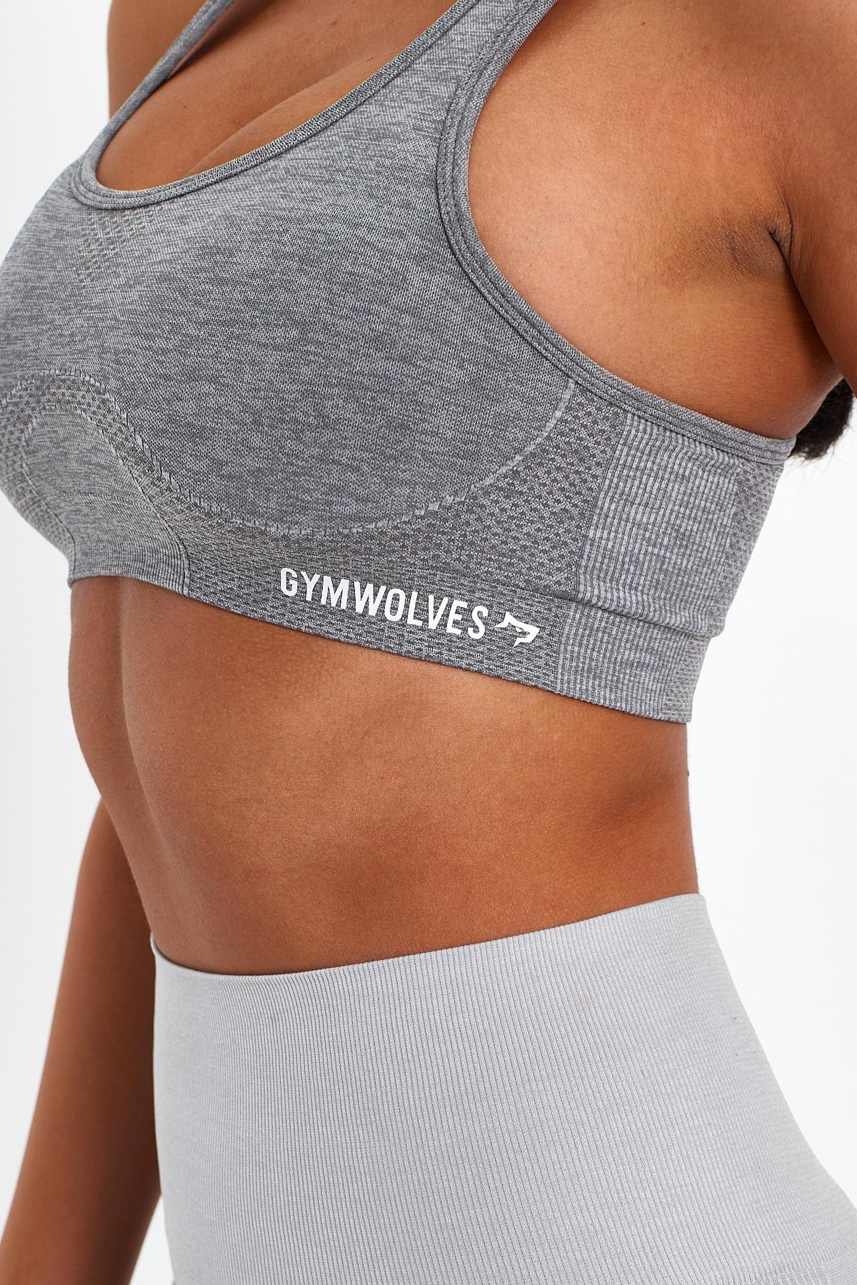 Gymwolves Dikişsiz Spor Sütyeni Gri | Seamles Bra | Enerji Serisi