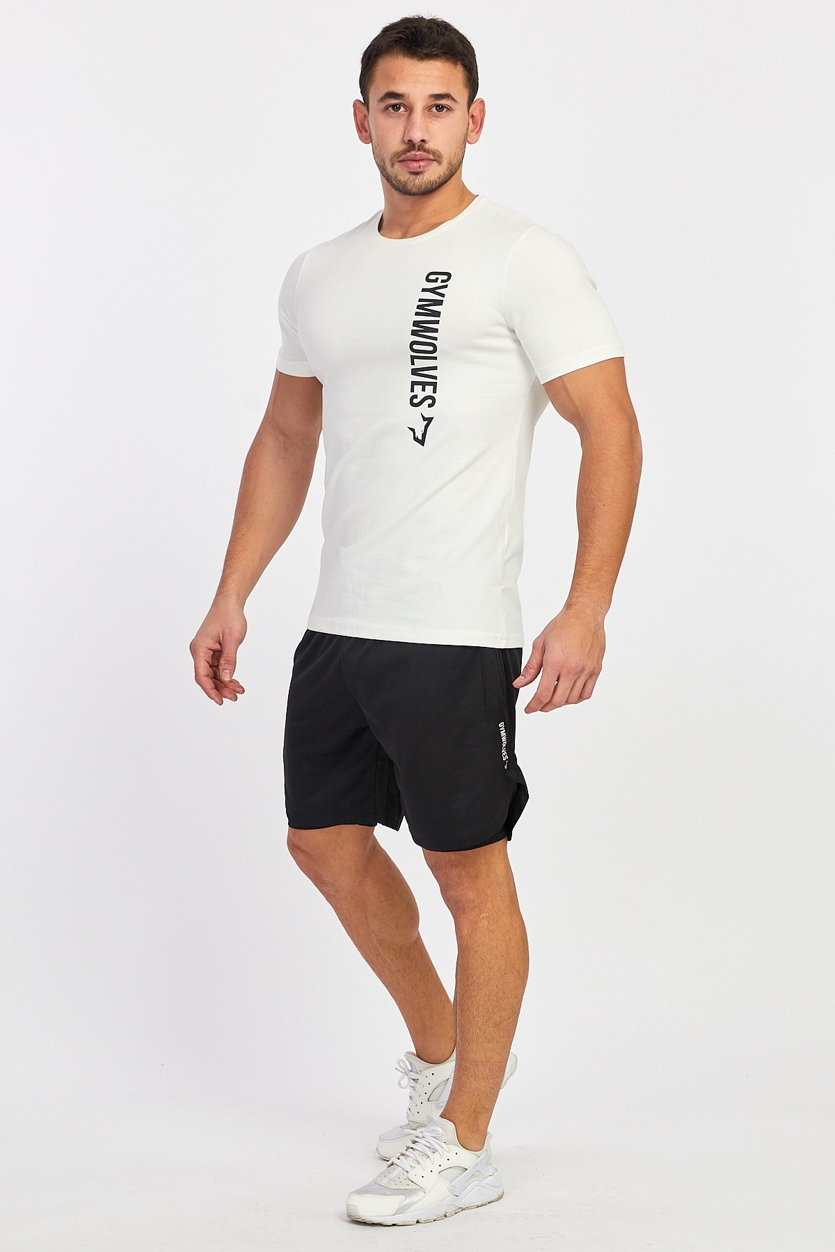Gymwolves Spor Erkek T-Shirt | Krem | Erkek T-shirt | Workout Tanktop |