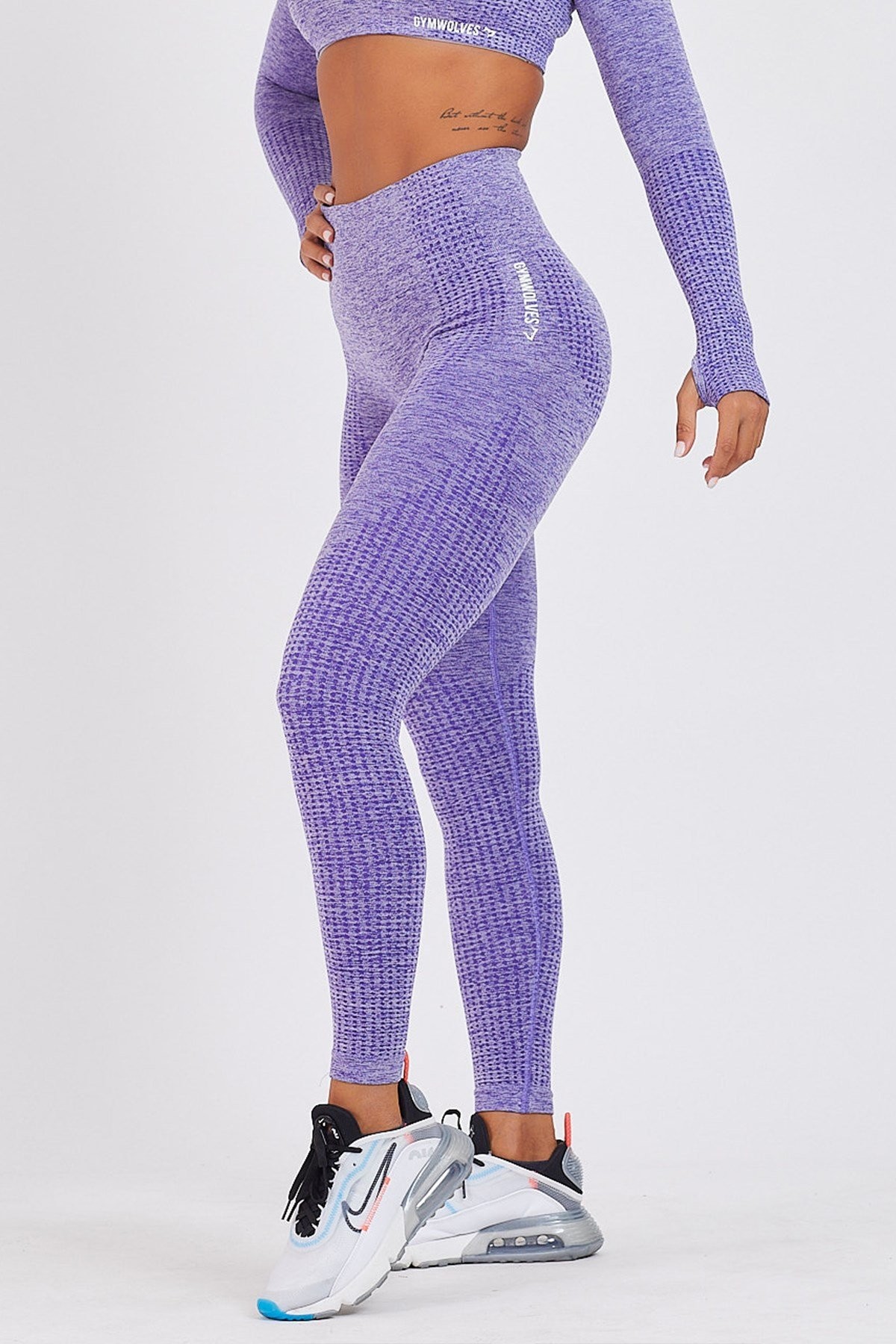 Gymwolves Dikişsiz Spor Tayt | Seamles Leggings | Mor | Activated Serisi |