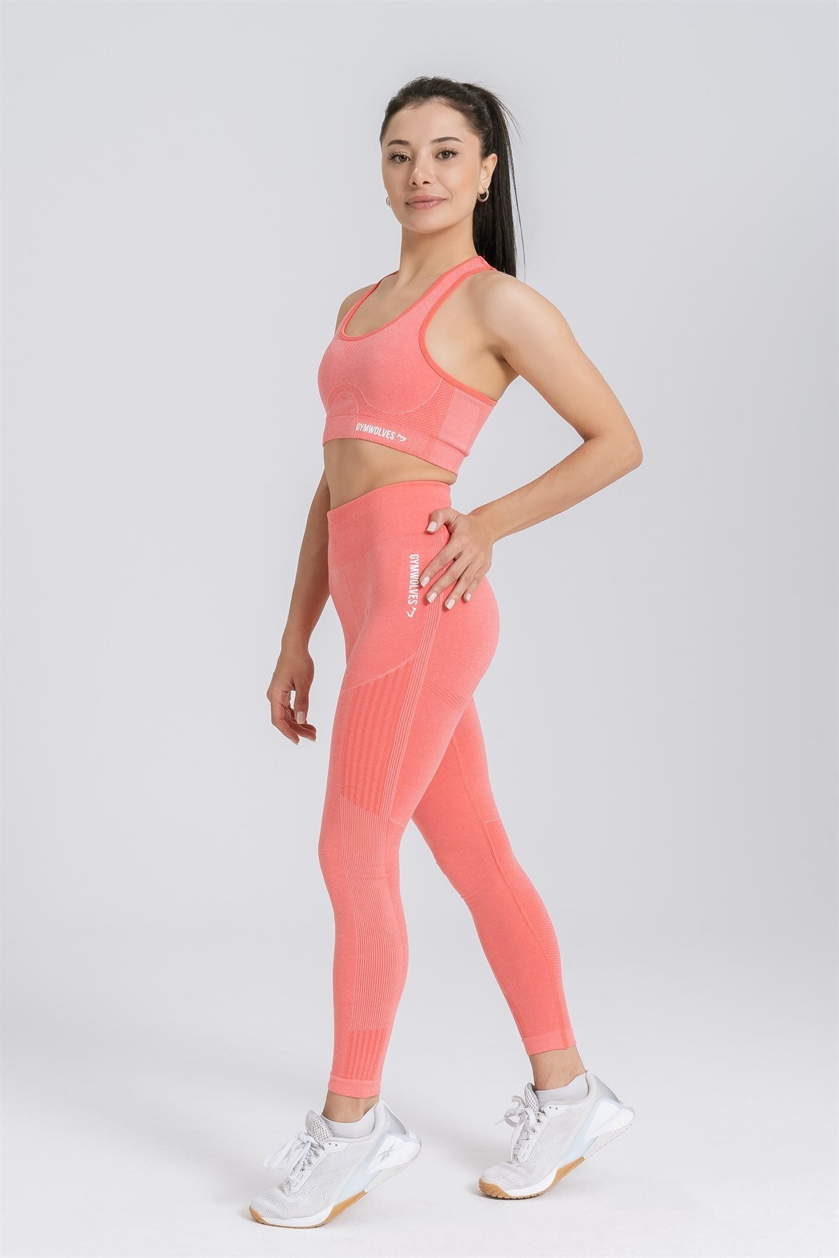 Gymwolves Dikişsiz Spor Tayt | Seamles Leggings | Turuncu | Enerji Serisi |