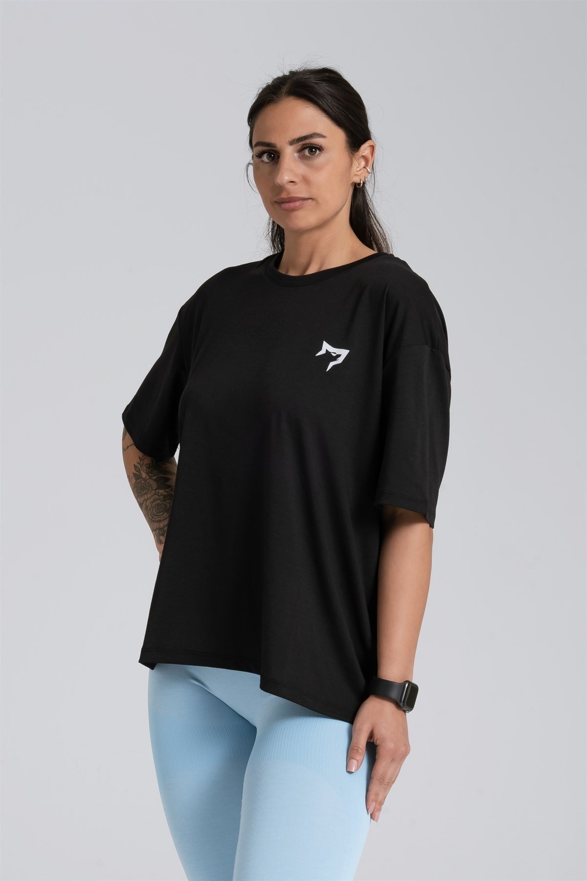 Gymwolves Oversize Kadın T-Shirt | Siyah | Cotton Serisi |