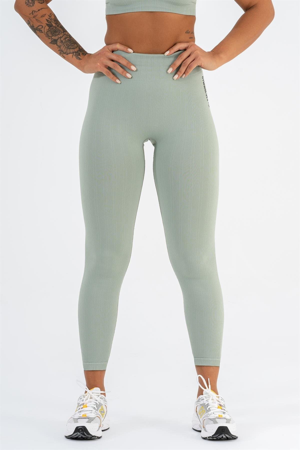 Gymwolves Dikişsiz Spor Tayt | Mint | Seamles Leggings | İnce Fitilli |