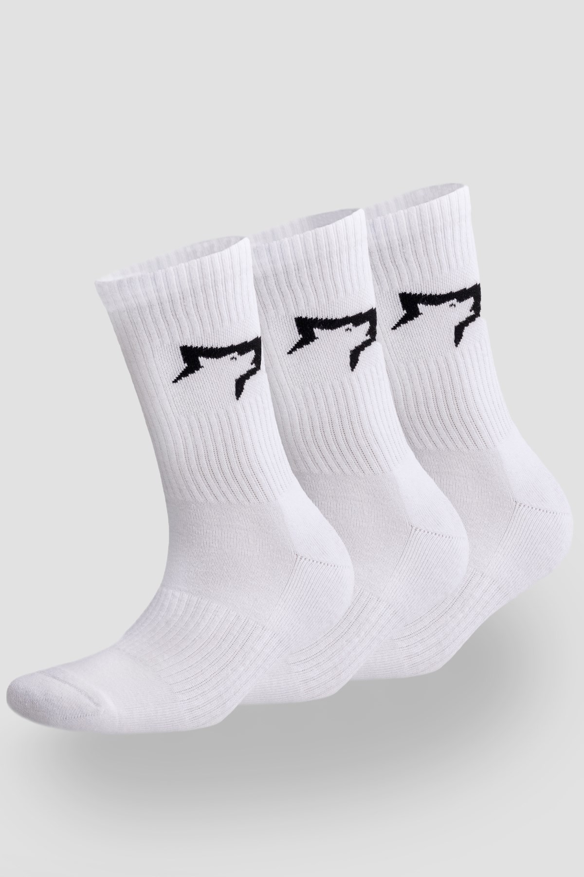 Gymwolves Atlatik Spor Çorap | 3 Lü Paket | Beyaz | Unisex Çorap | Sock |