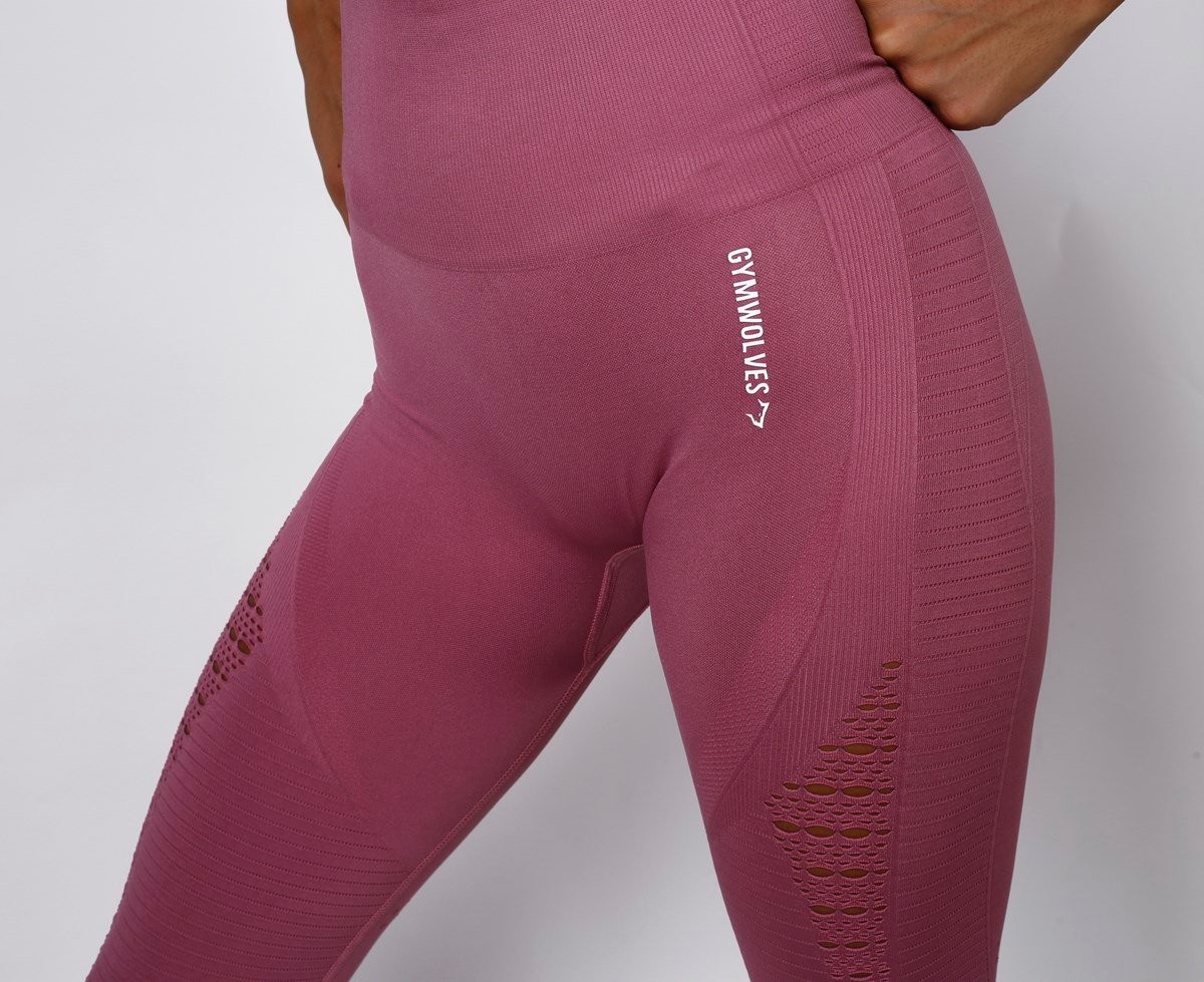 Gymwolves Dikişsiz Spor Tayt | Seamles Leggings | Pembe | Motive Serisi |