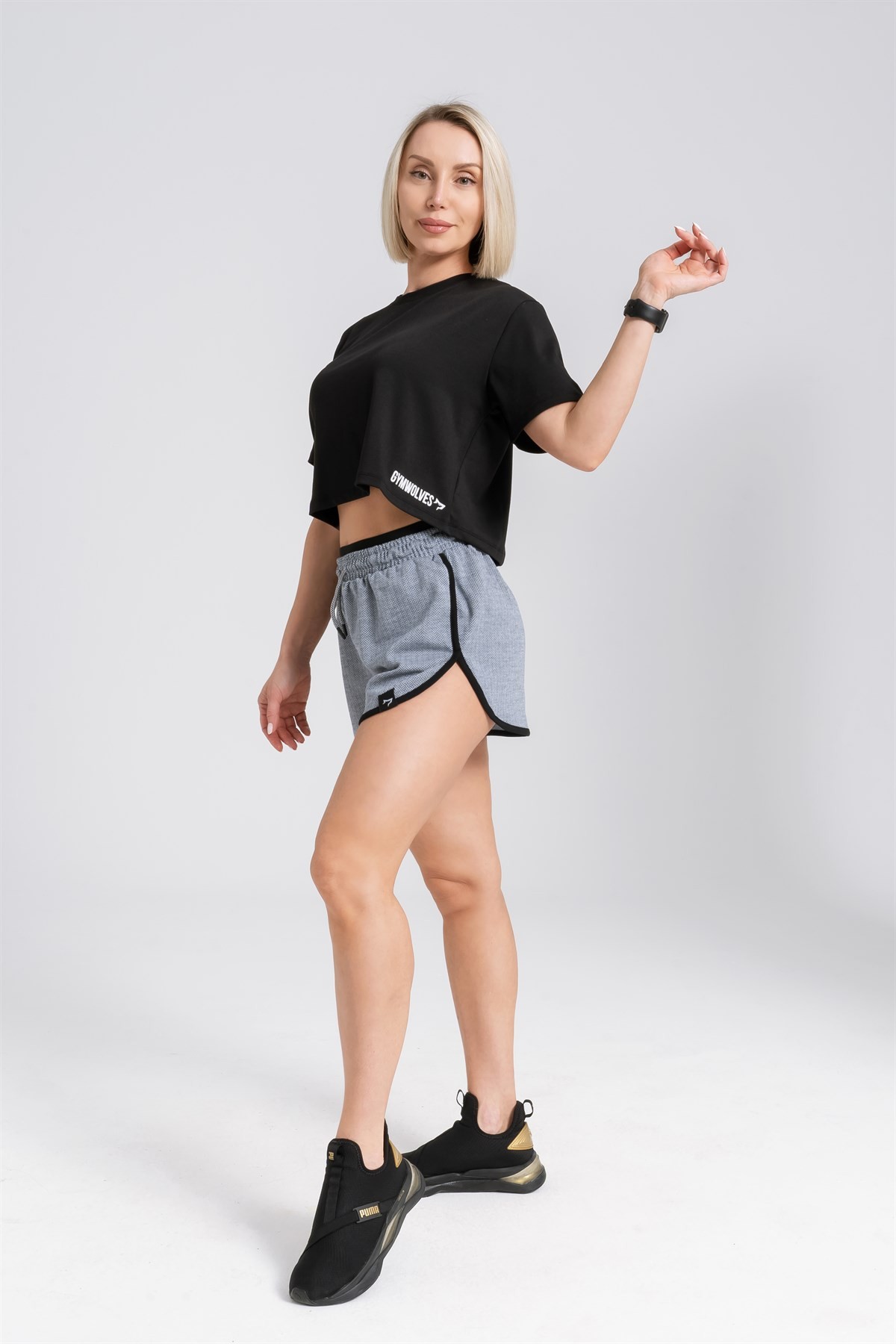 Gymwolves Kadın Spor Şort | Açık Mavi | Runner Serisi | Woman Sports Sorts