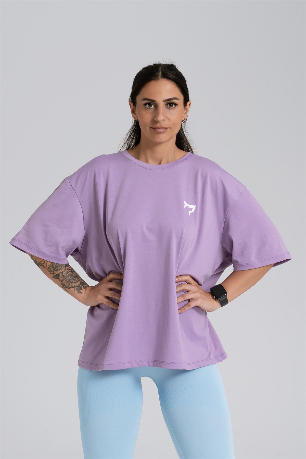 Gymwolves Oversize Kadın T-Shirt | Mor | Cotton Serisi |
