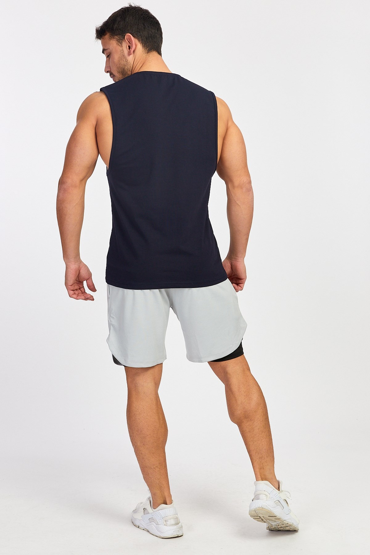 Gymwolves Erkek Kolsuz T-Shirt | Erkek Spor T-shirt | Lacivert | Workout Tanktop |