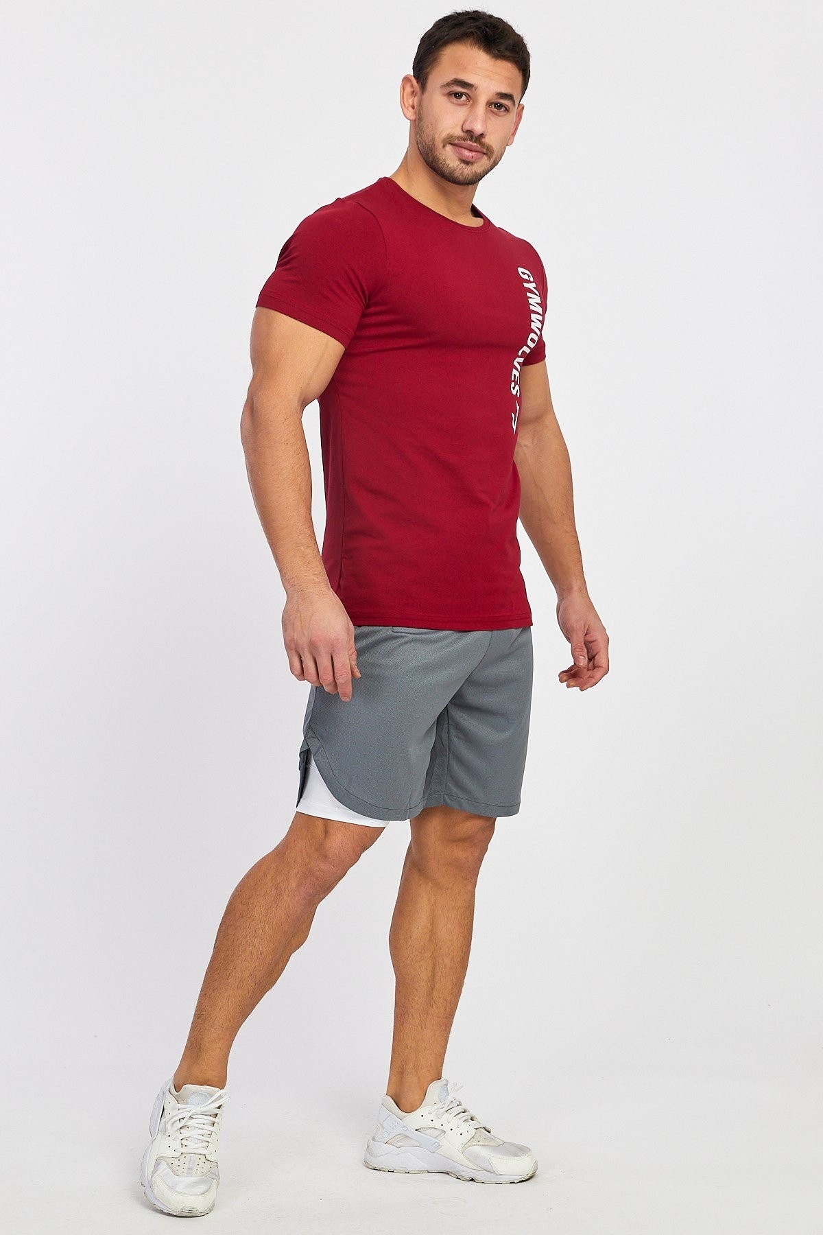 Gymwolves Spor Erkek T-Shirt | Bordo | Erkek T-shirt | Workout Tanktop |