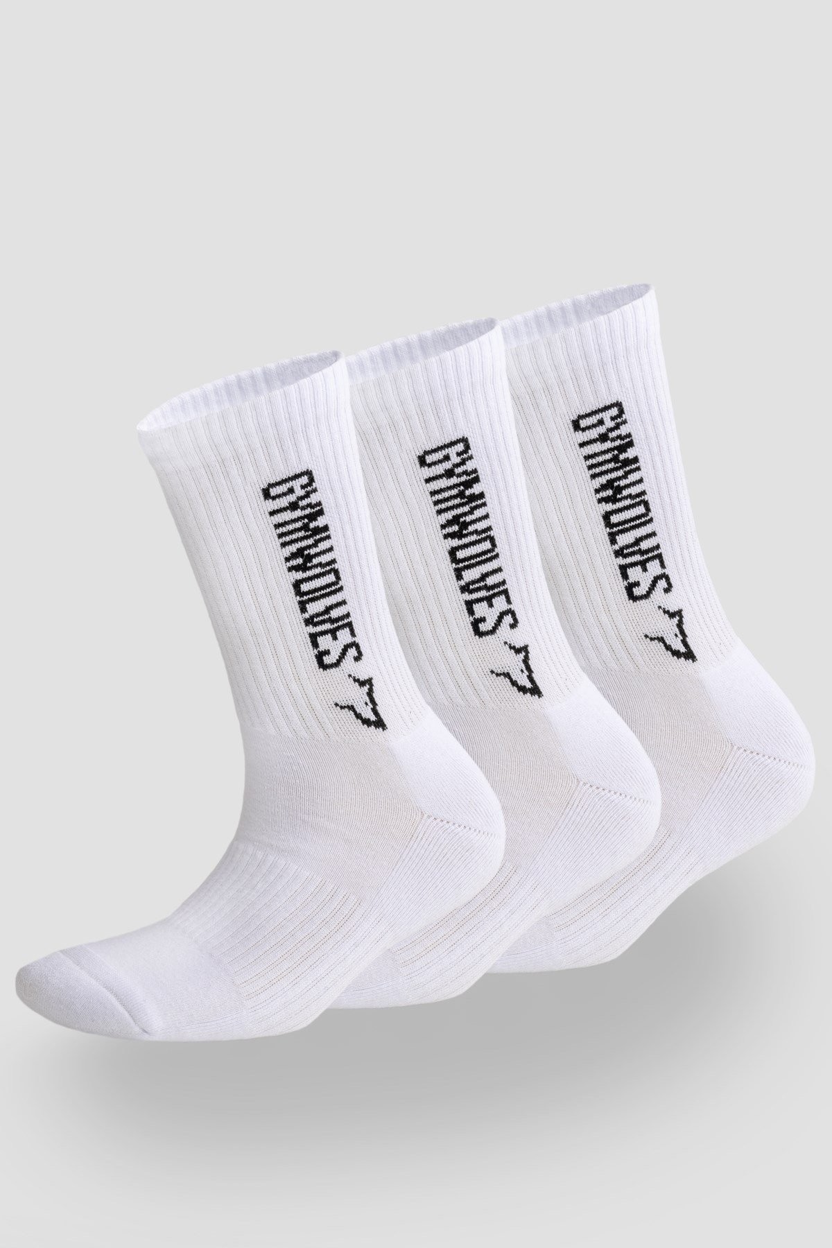 Gymwolves Atlatik Spor Çorap | 3 Lü Paket | Beyaz | Unisex Çorap | Sock |