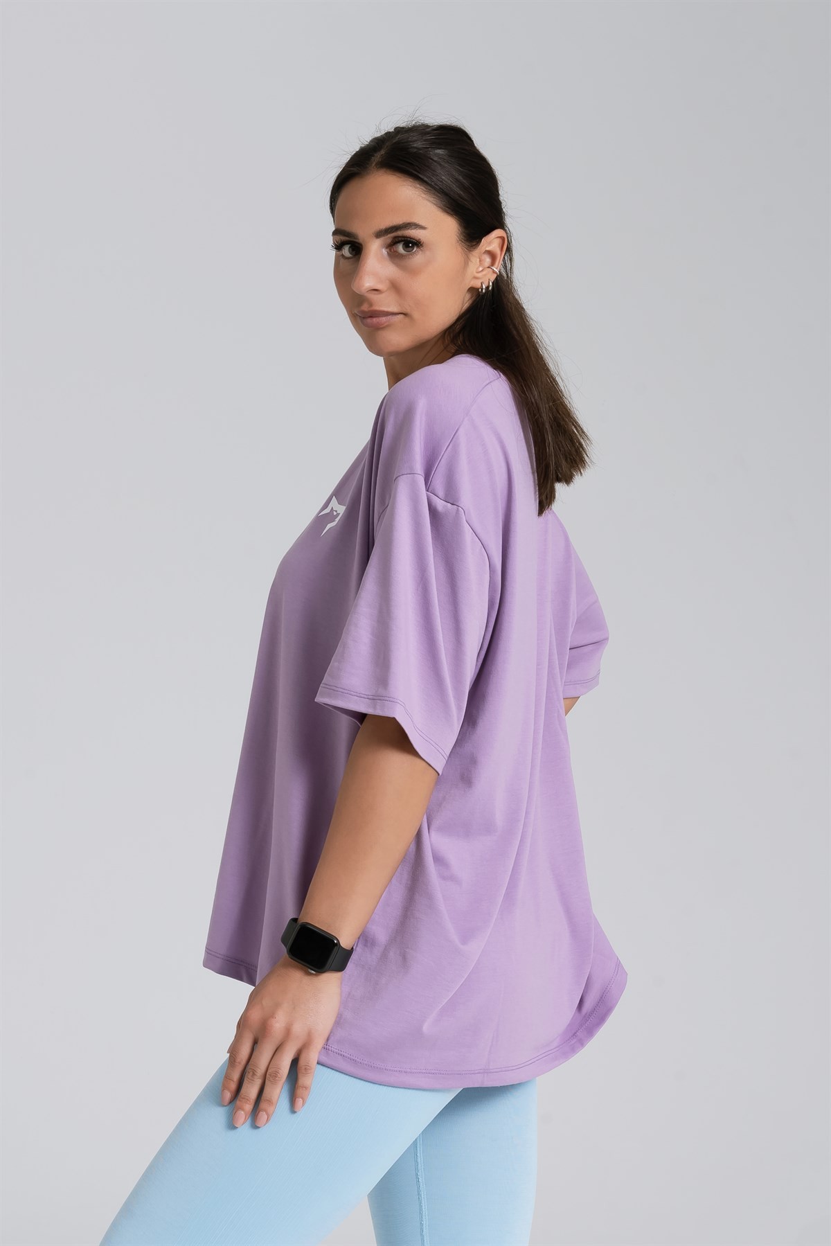 Gymwolves Oversize Kadın T-Shirt | Mor | Cotton Serisi |