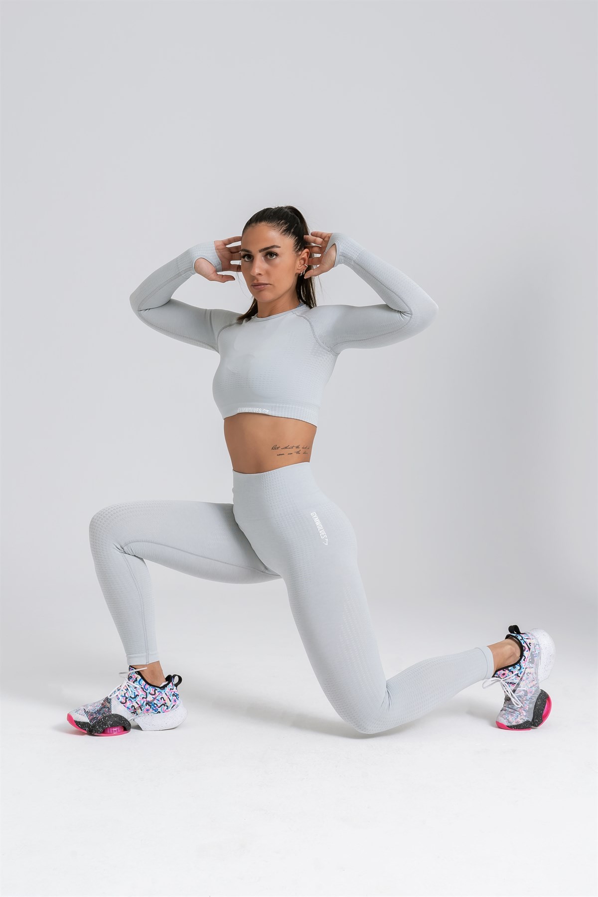 Gymwolves Dikişsiz Spor Tayt | Seamles Leggings | Açık Gri | Activated Serisi |