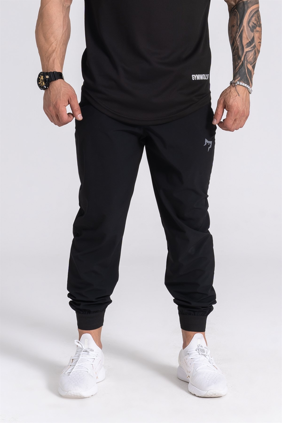 Gymwolves Erkek Spor Eşofmanı | Workout Pants | Siyah | Pro Serisi |