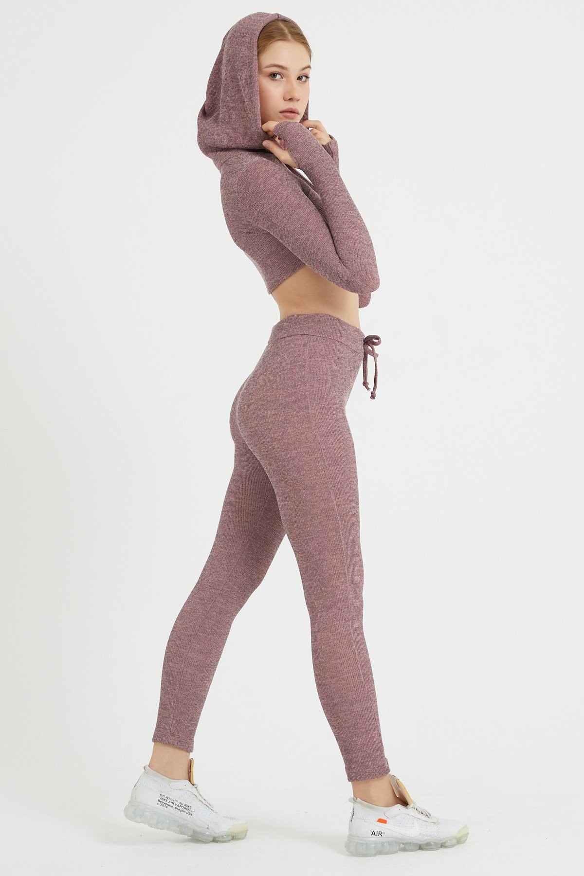 Gymwolves Kadın Eşofman Takımı 3 lü Set | Pembe |  Bra | Hoodie | Bottom |