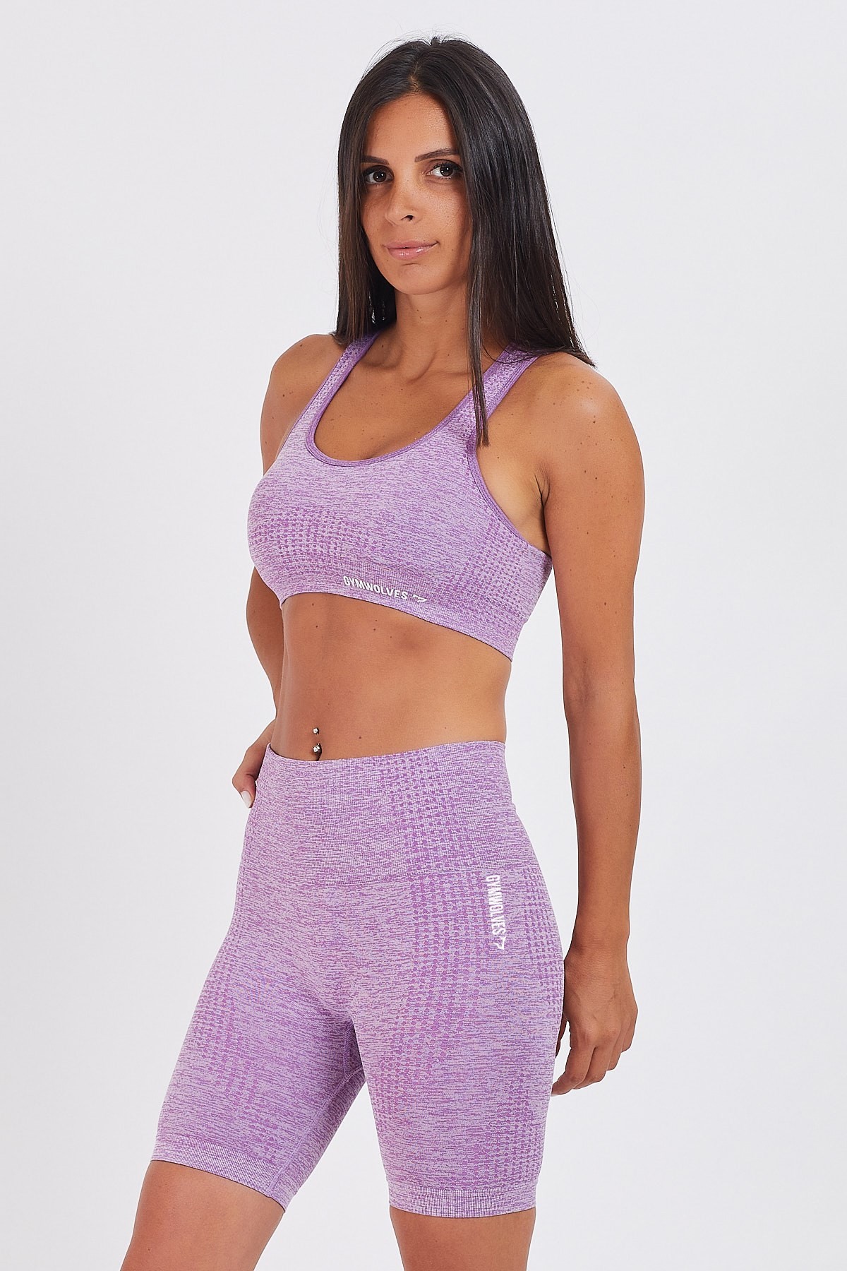 Gymwolves Kadın Spor Şort | Mor | Aktivated Serisi | Dikişsiz Spor Şort | Woman Biker Sports Sorts