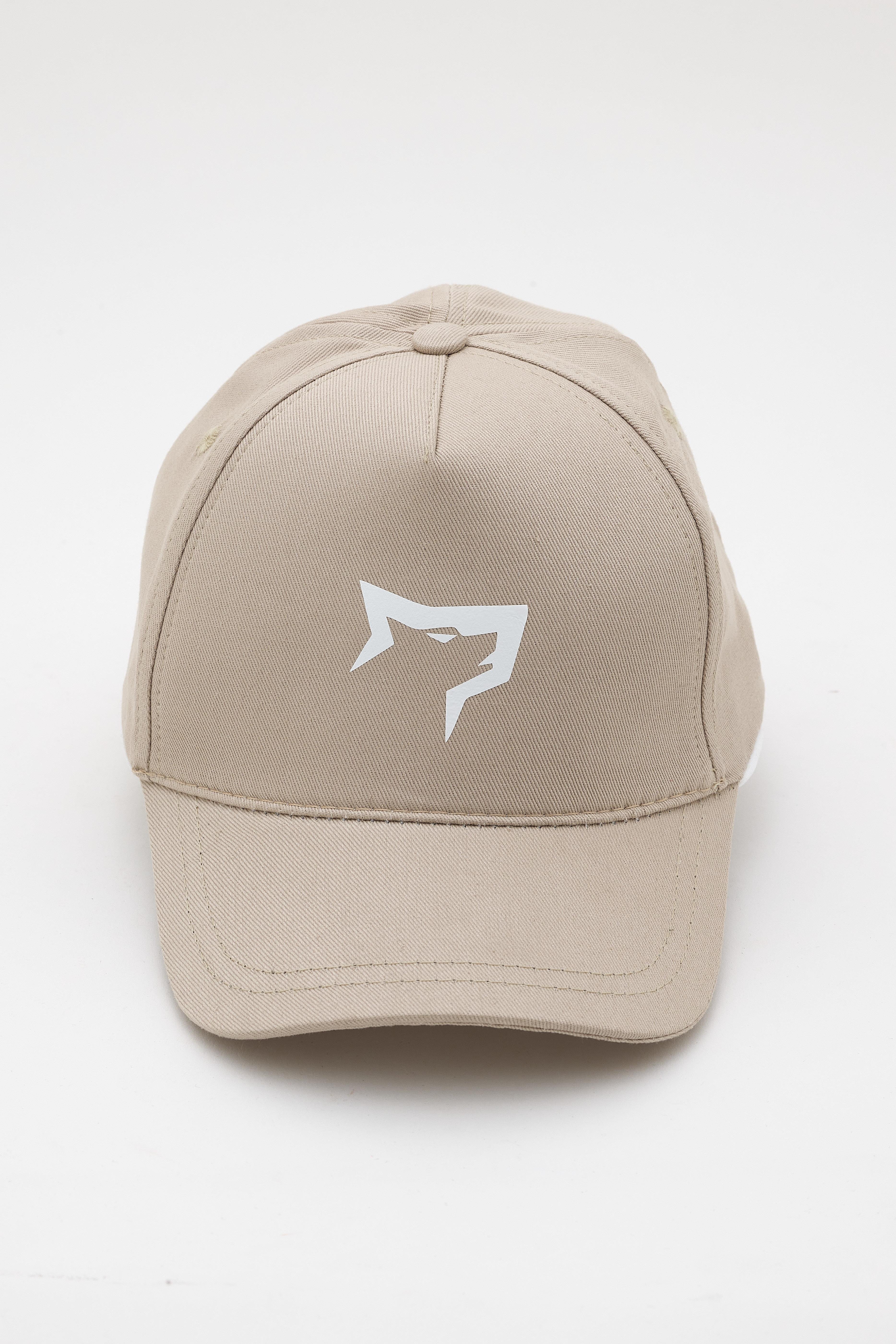 Gymwolves Spor Şapka | Unisex | Sports Hat | Bej Renk Beyaz Logo |