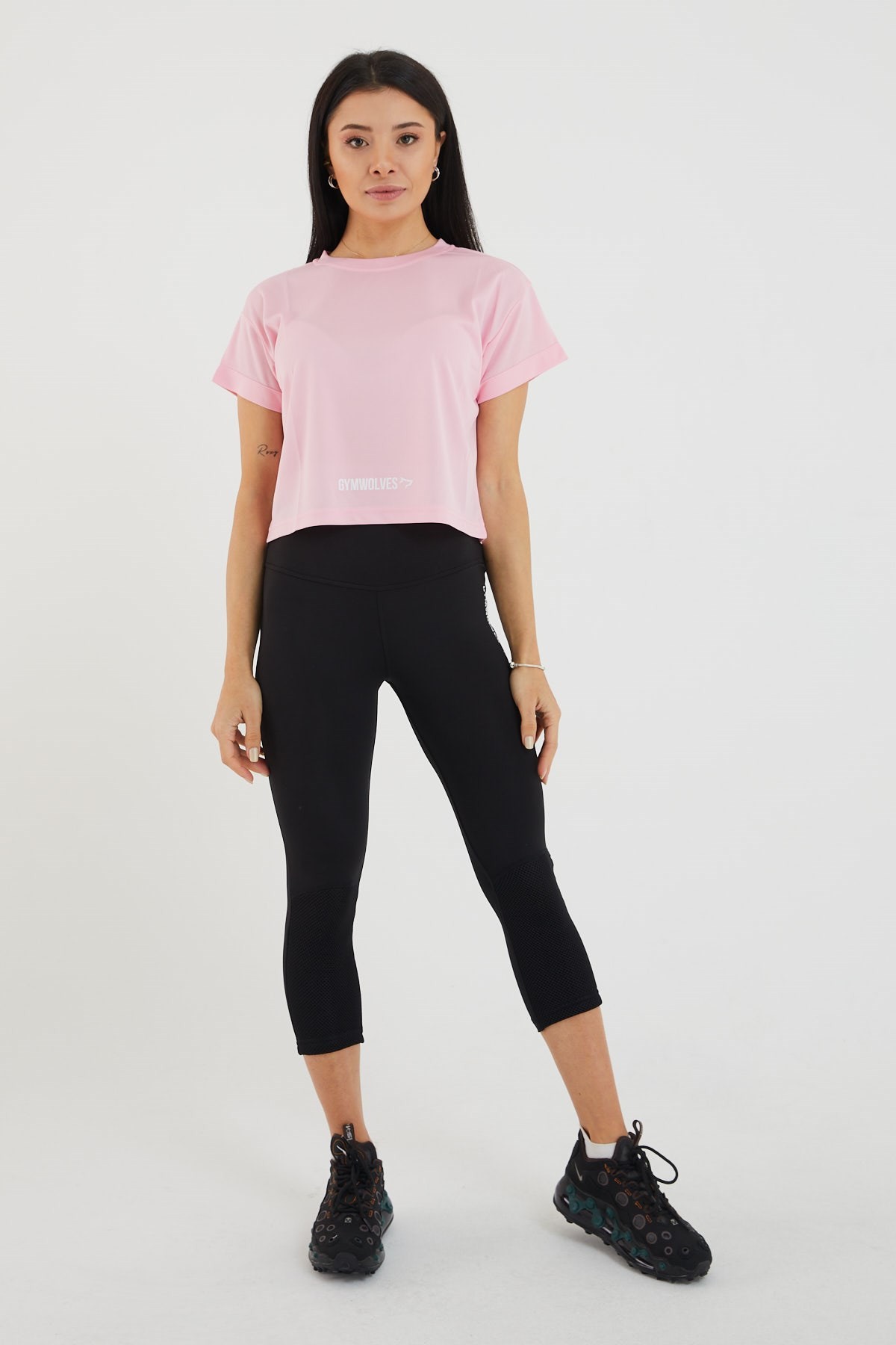 Gymwolves Kadın T-Shirt Crop | Pembe | Spor Tshirt |