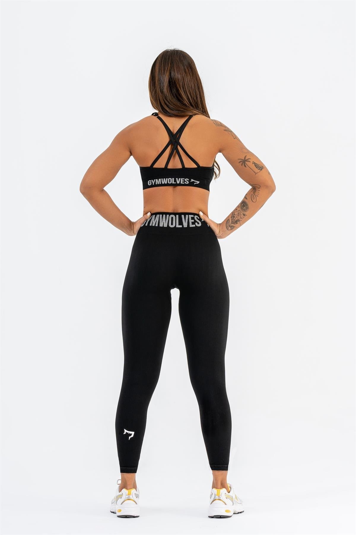 Gymwolves Dikişsiz Spor Sütyeni | Siyah | Seamles Bras | İnce Fitilli Model |