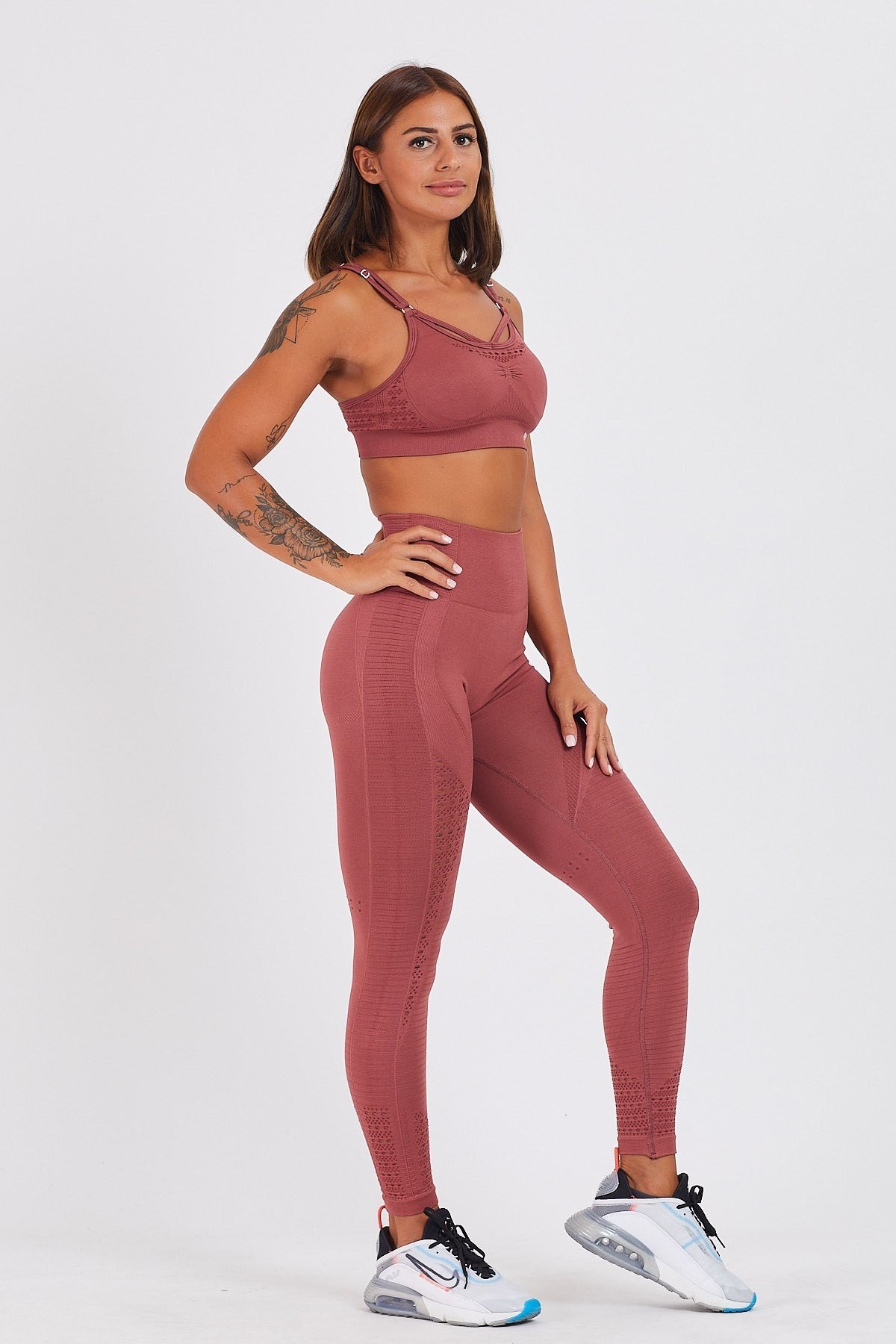 Gymwolves Dikişsiz Spor Tayt | Seamles Leggings | Koyu Kırmızı | Motive Serisi |