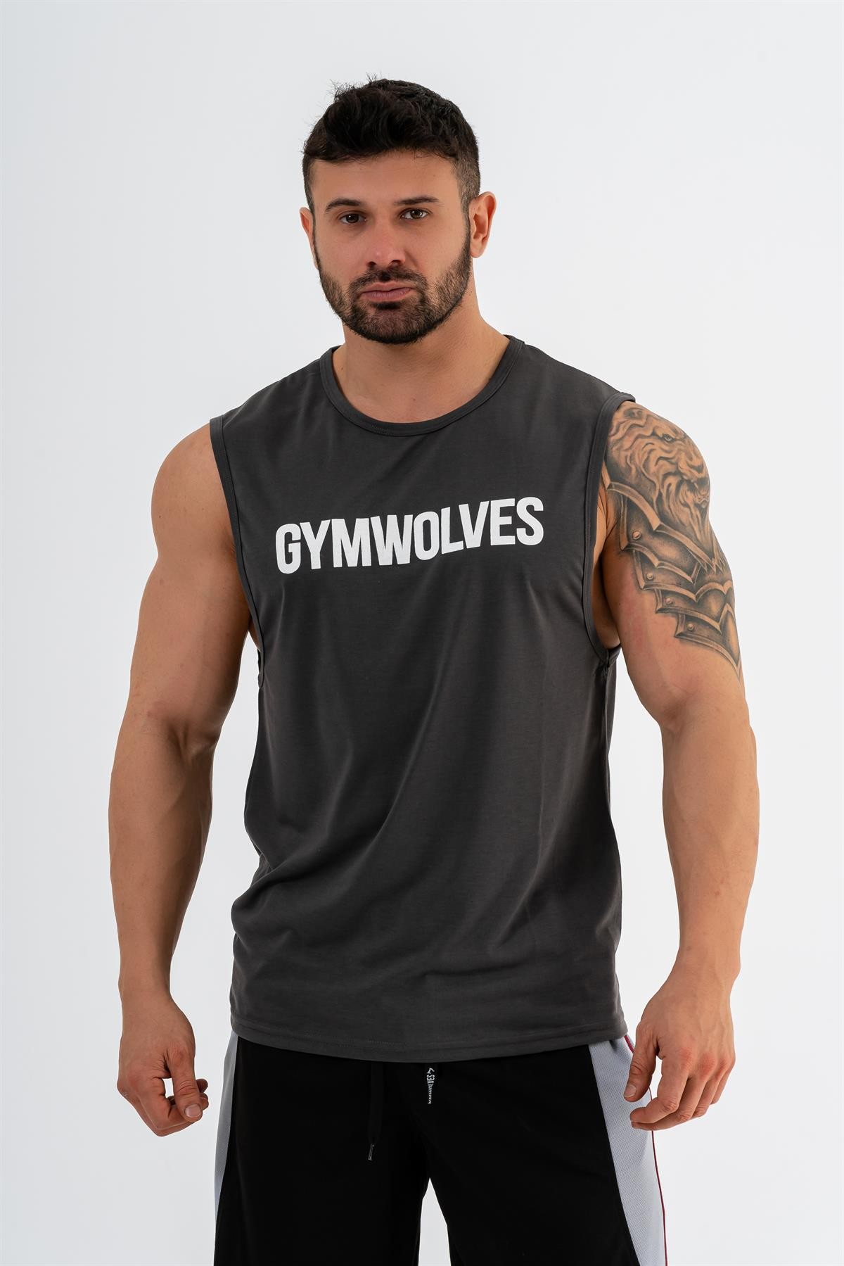 Gymwolves Erkek Kolsuz T-Shirt | Erkek Spor T-shirt | Workout Tanktop |