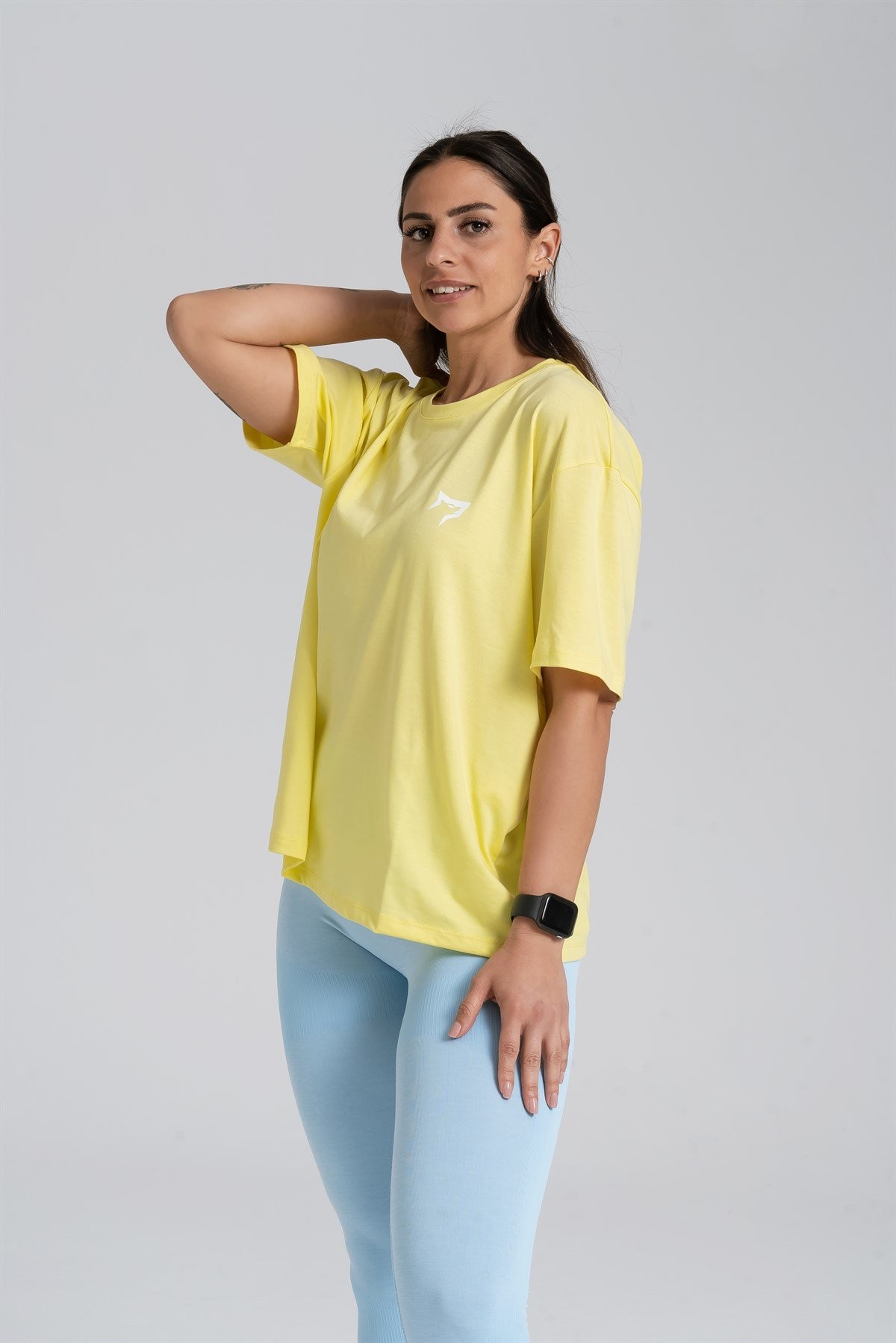 Gymwolves Oversize Kadın T-Shirt | Sarı | Cotton Serisi |