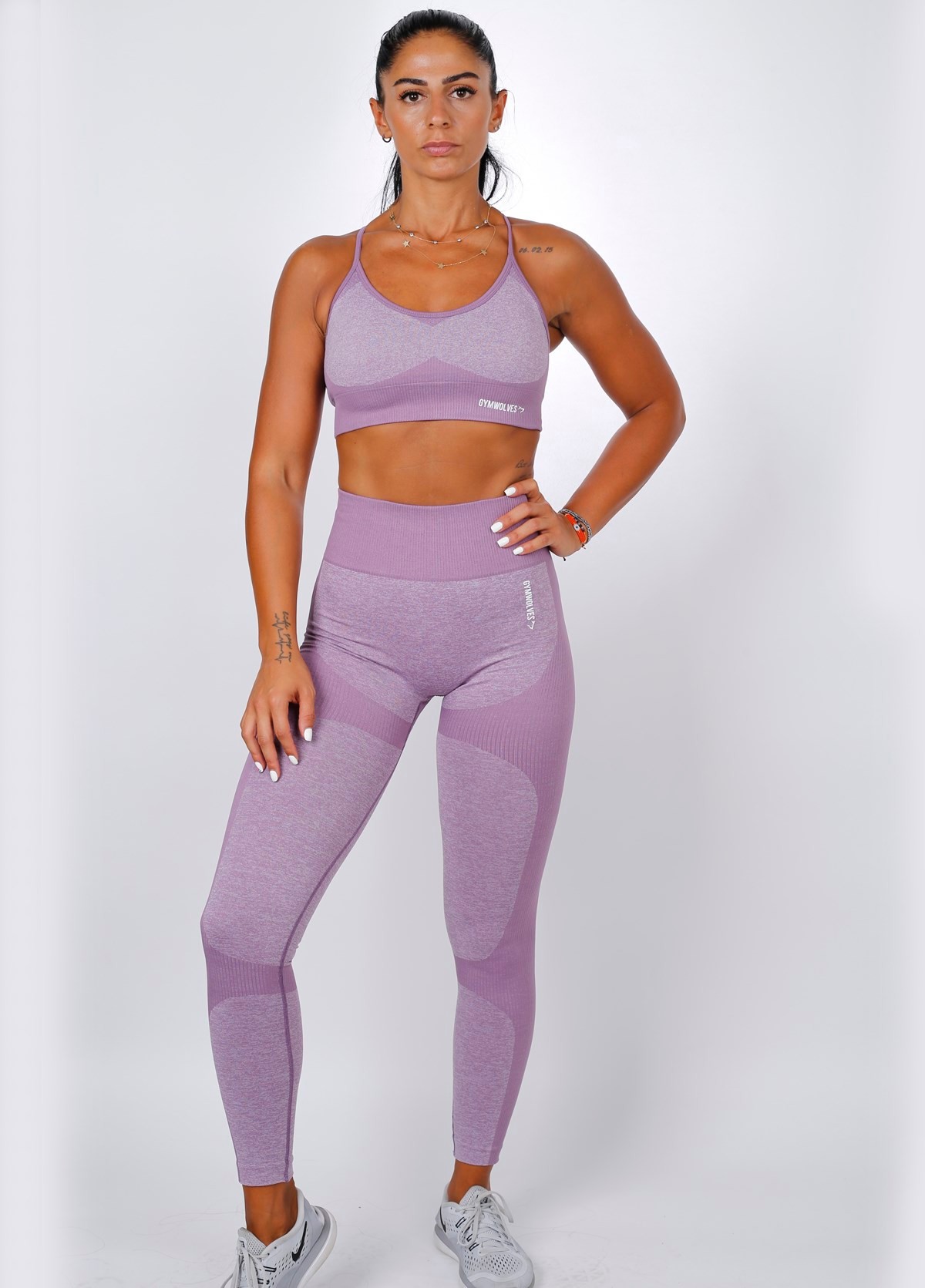 Gymwolves Dikişsiz Spor Tayt | Seamles Leggings | Mor | Strong Serisi |