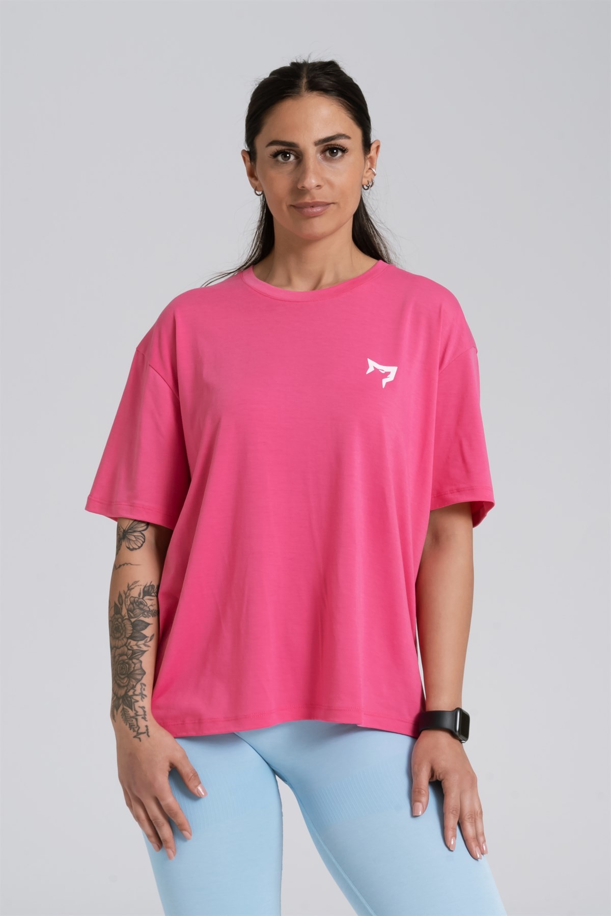 Gymwolves Oversize Kadın T-Shirt | Fuşya | Cotton Serisi |