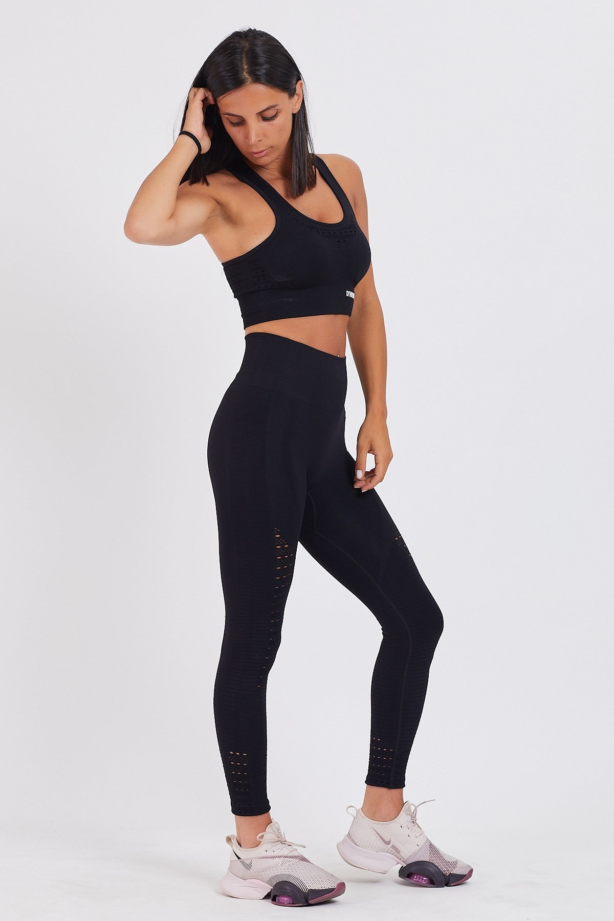 Gymwolves Dikişsiz Spor Tayt | Seamles Leggings | Siyah | Motive Serisi |