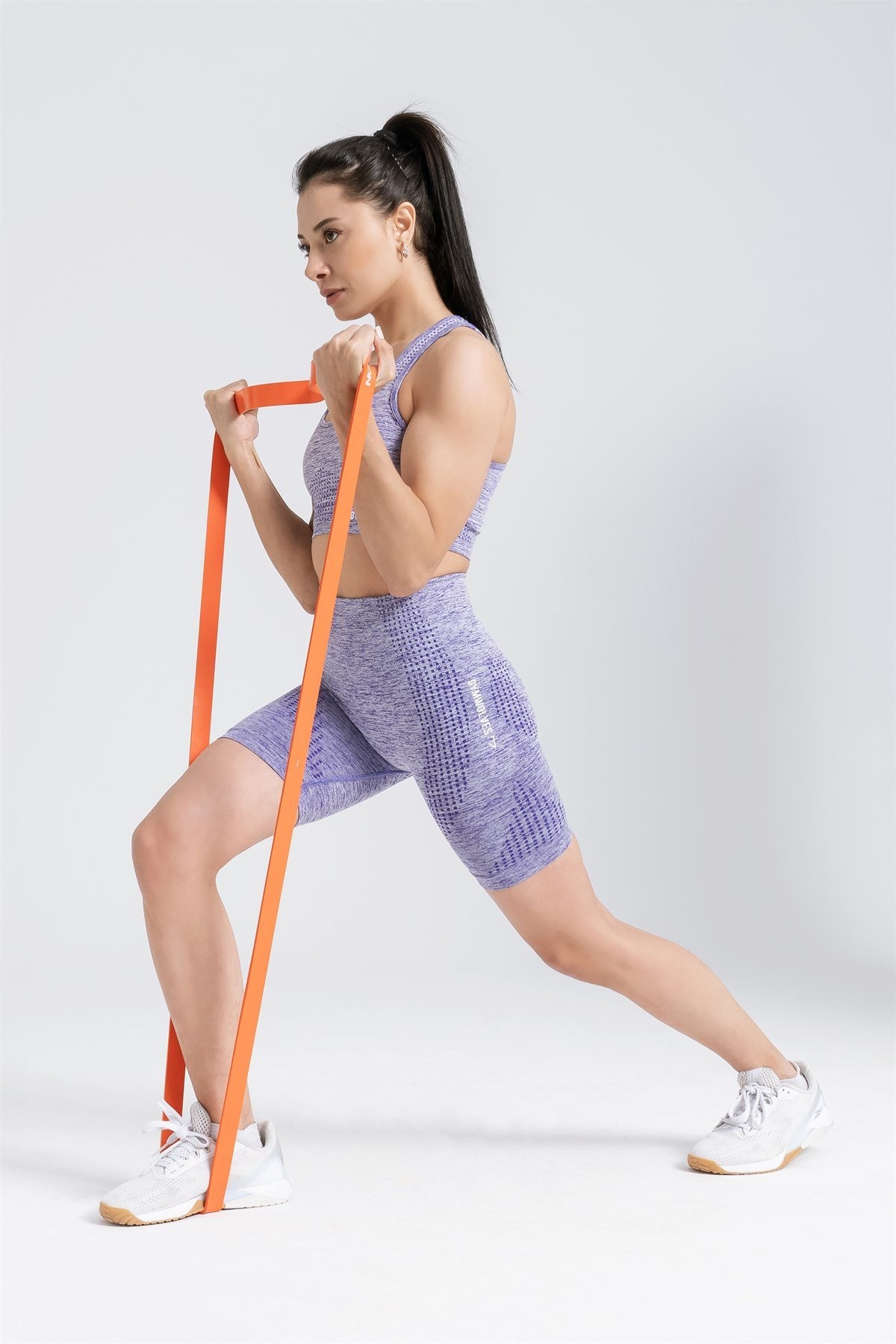 Gymwolves Kadın Spor Şort | Mor | Aktivated Serisi | Dikişsiz Spor Şort | Woman Biker Sports Sorts