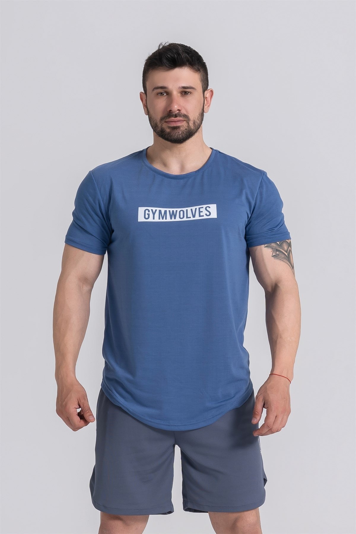 Gymwolves  Erkek Spor T-Shirt  | İndigo | Workout T-Shirt |