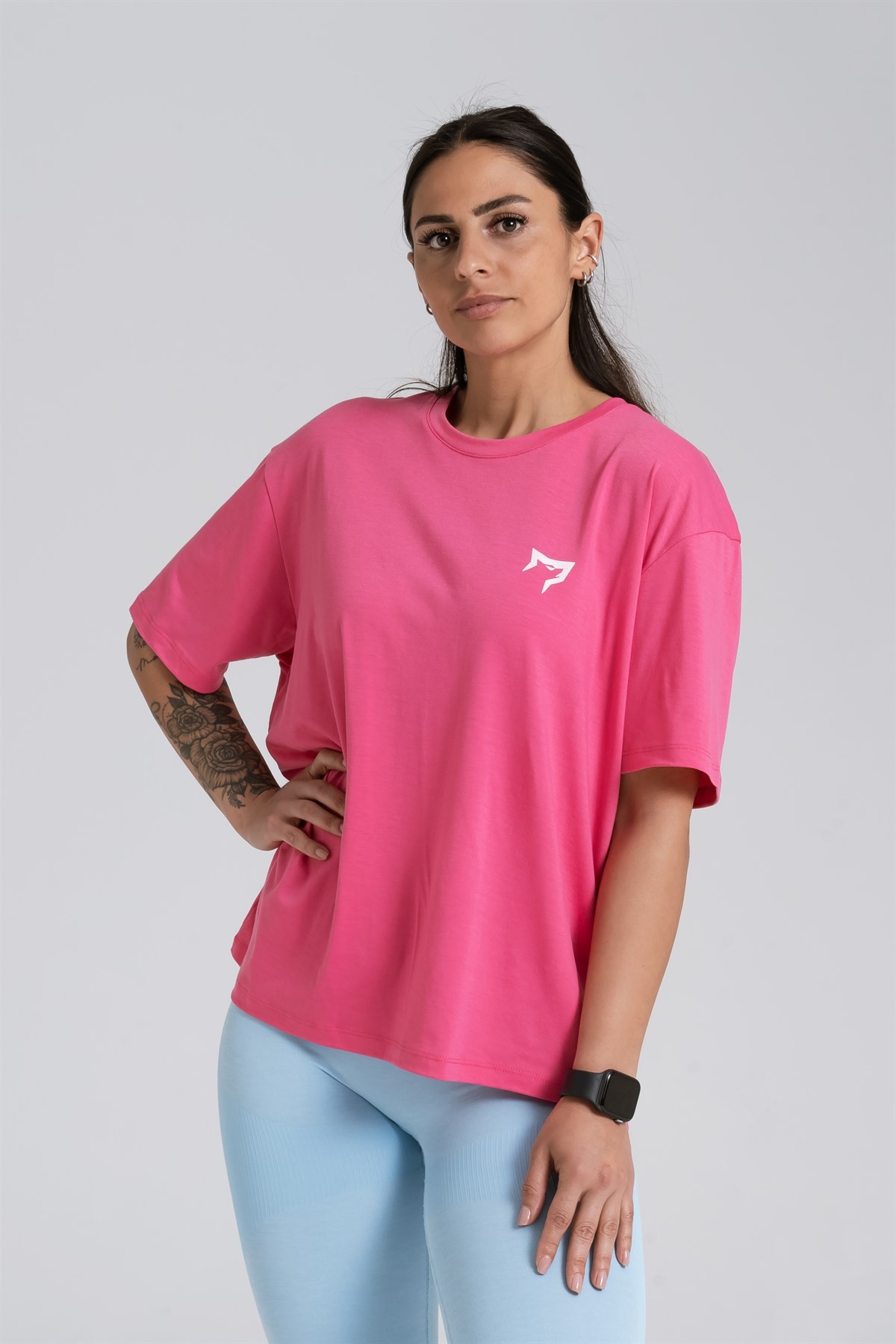 Gymwolves Oversize Kadın T-Shirt | Fuşya | Cotton Serisi |