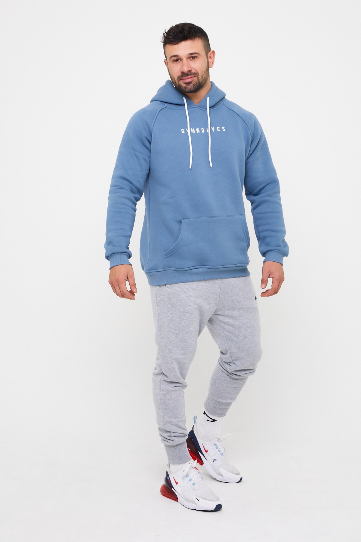 Gymwolves Erkek Spor Eşofmanı | Gri | Workout Pants |