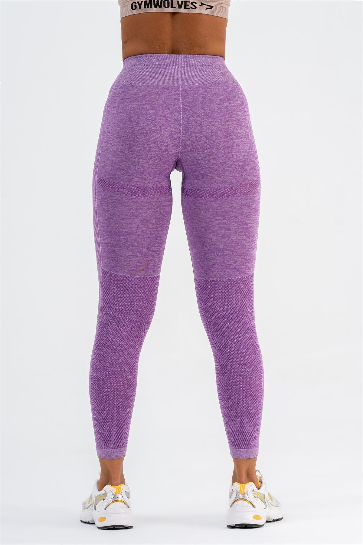 Gymwolves Dikişsiz Spor Tayt | Seamles Leggings | Mor | Enerji Serisi |